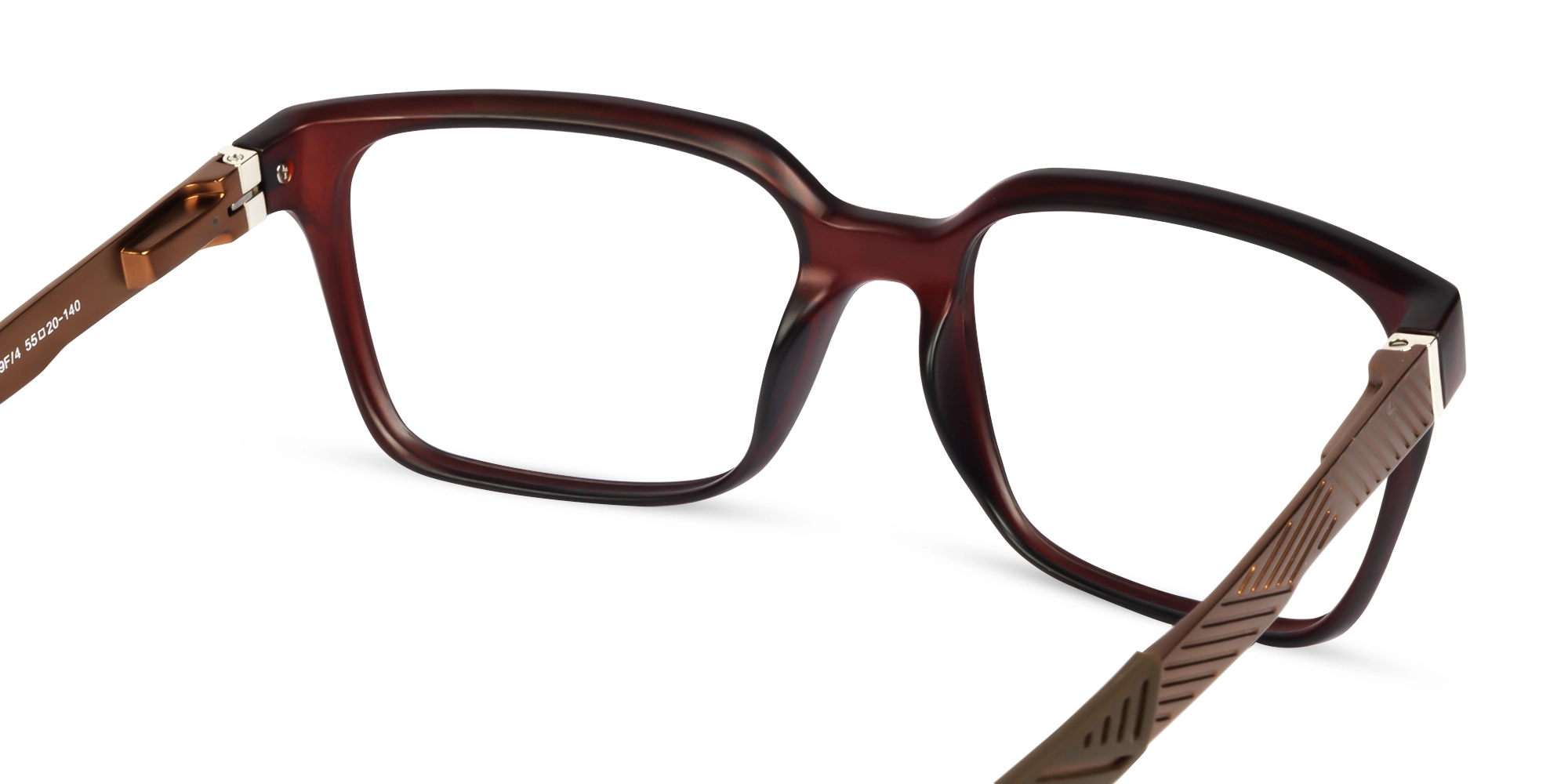 Large Dark Brown Square Athletic Glasses-5