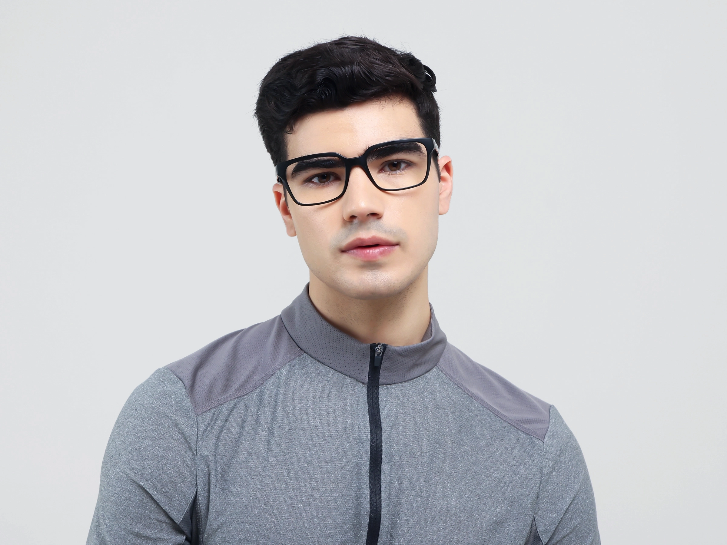 Black & White Square Athletic Glasses-1