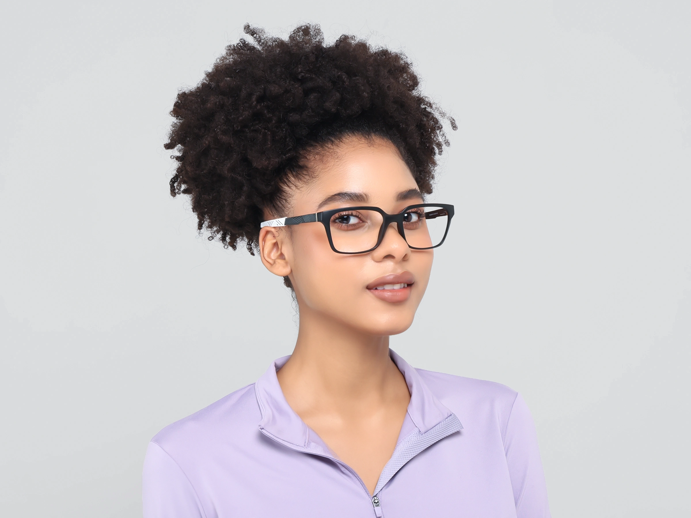 Black & White Square Athletic Glasses-12