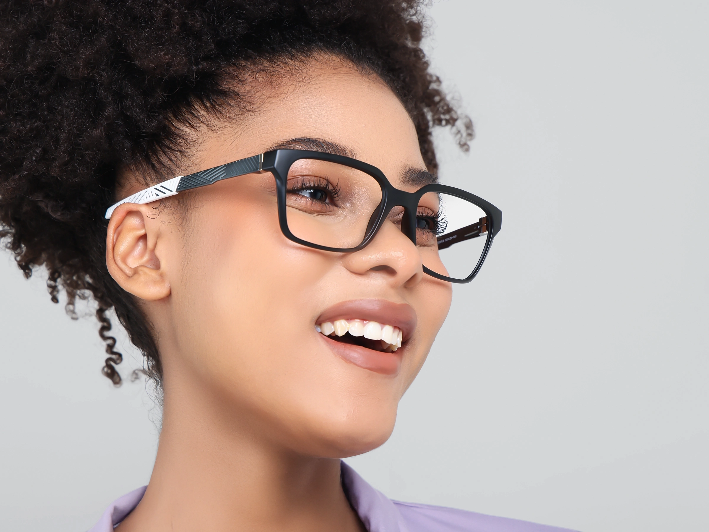 Black & White Square Athletic Glasses-13