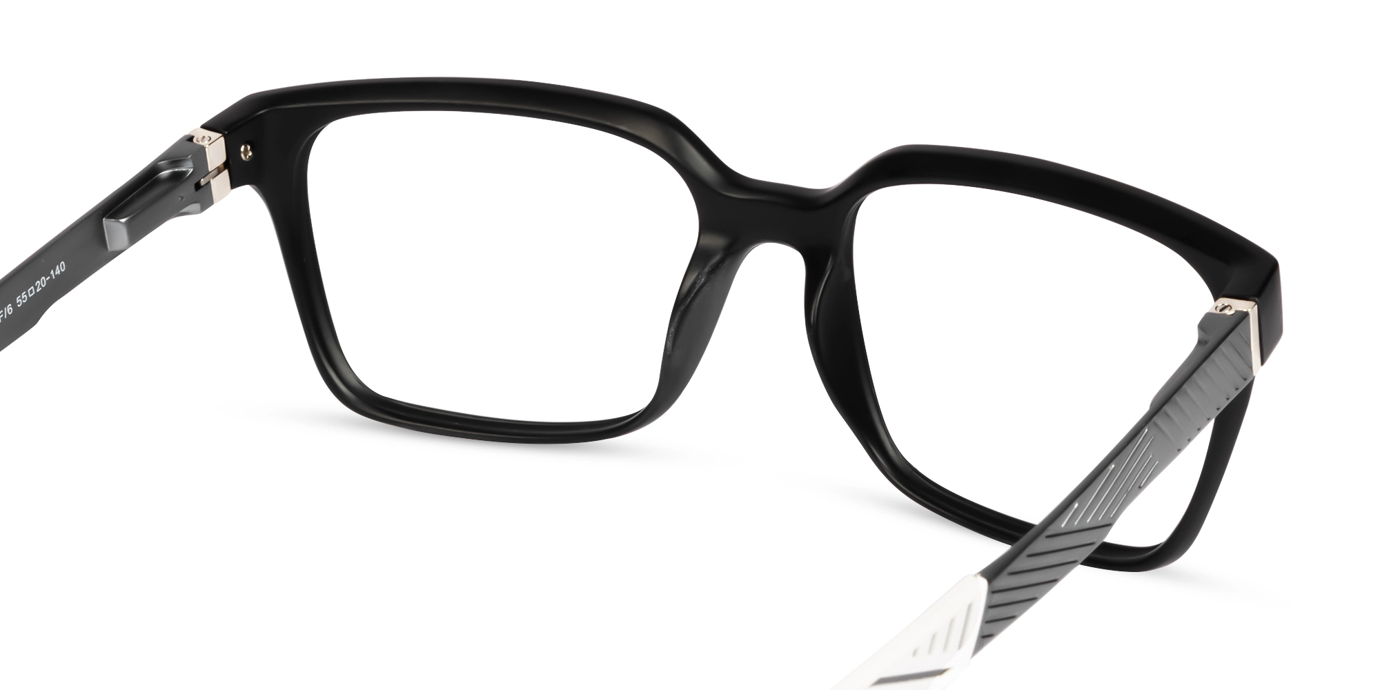Black & White Square Athletic Glasses-5