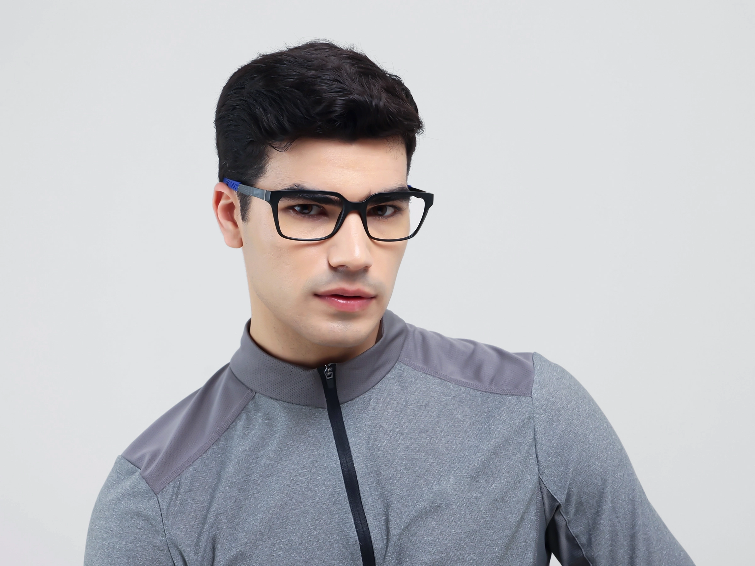 Black & Blue Square Athletic Eyeglasses-1