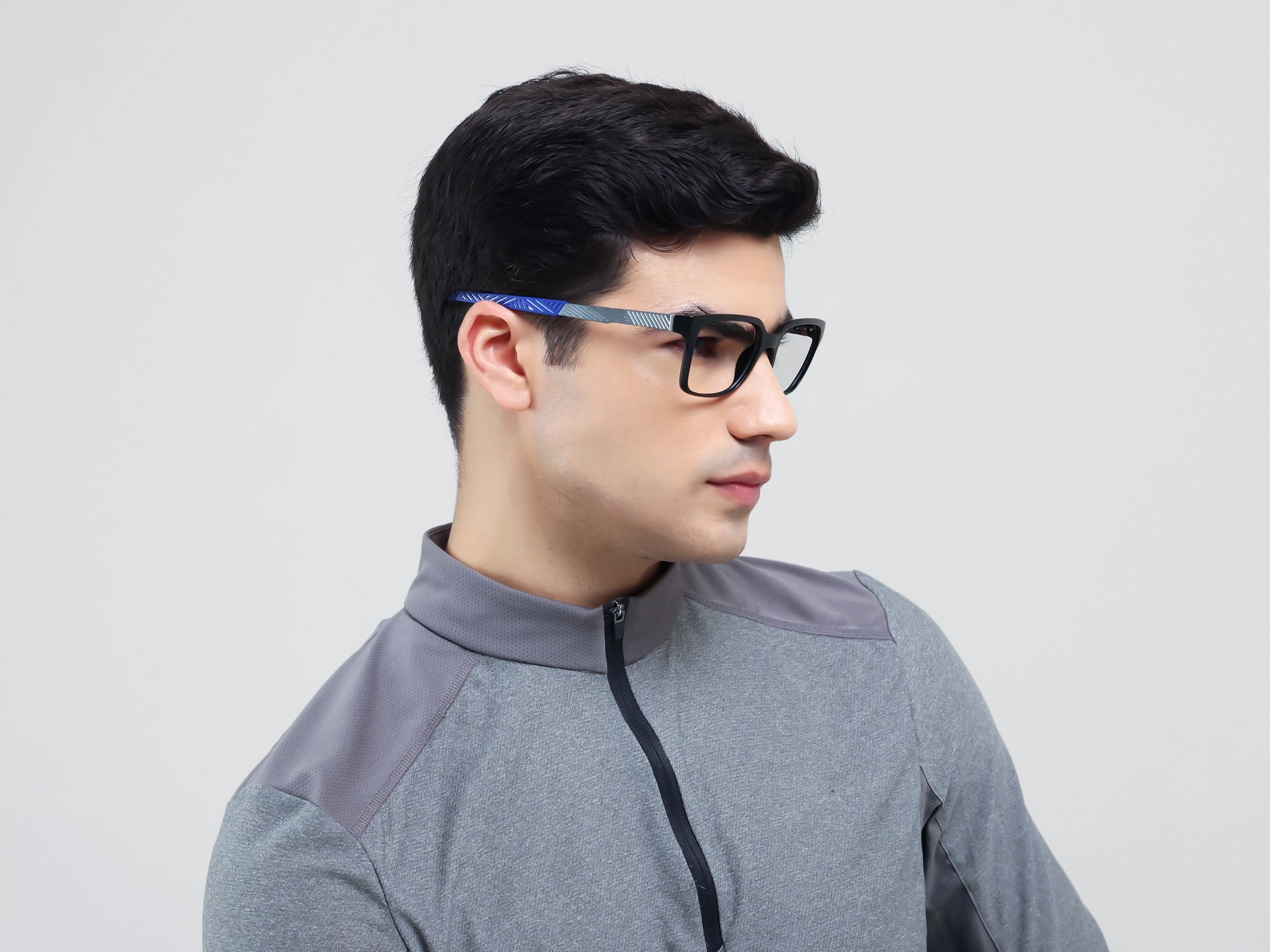 Black & Blue Square Athletic Eyeglasses-2