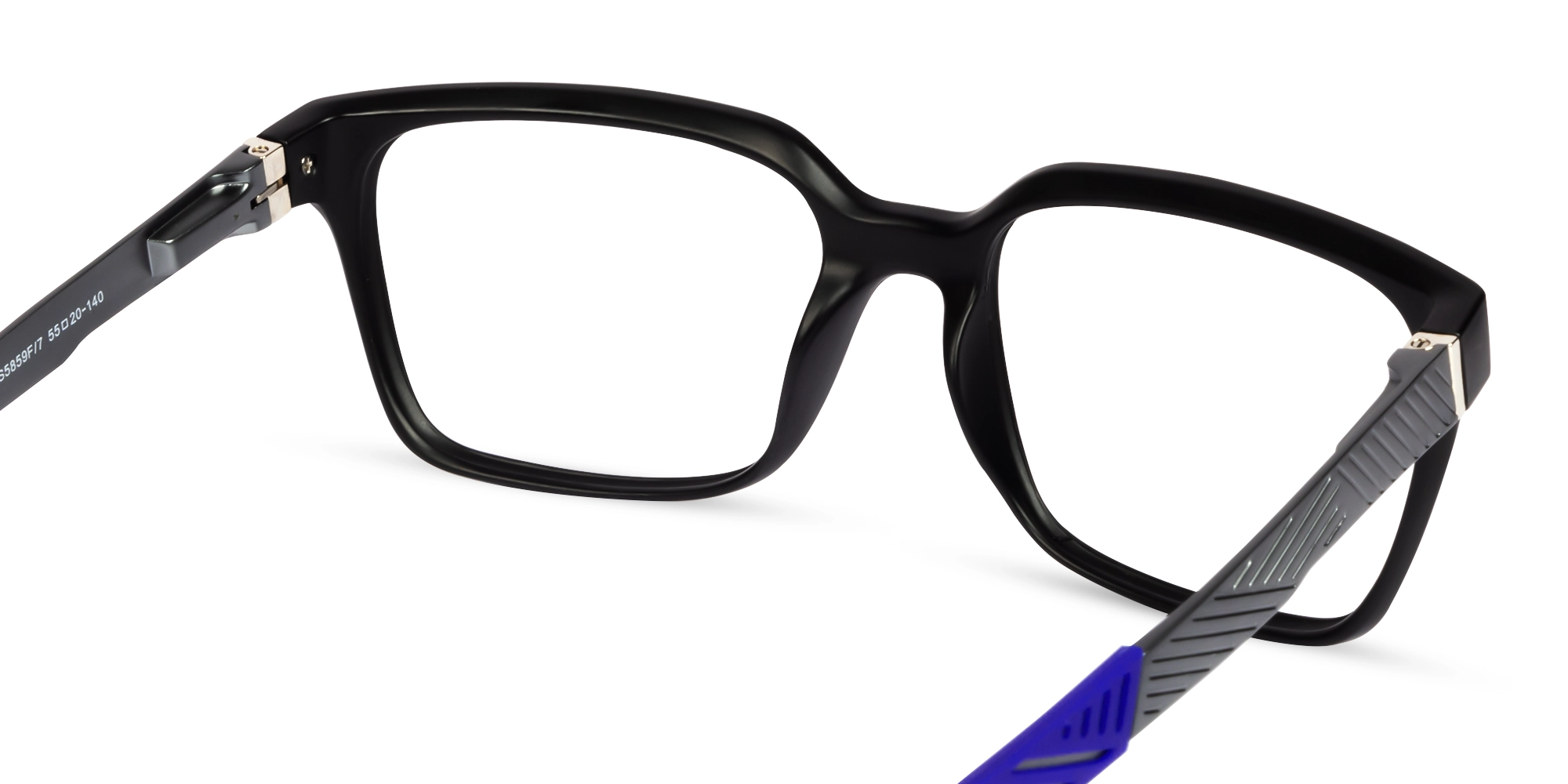 Black & Blue Square Athletic Eyeglasses-5