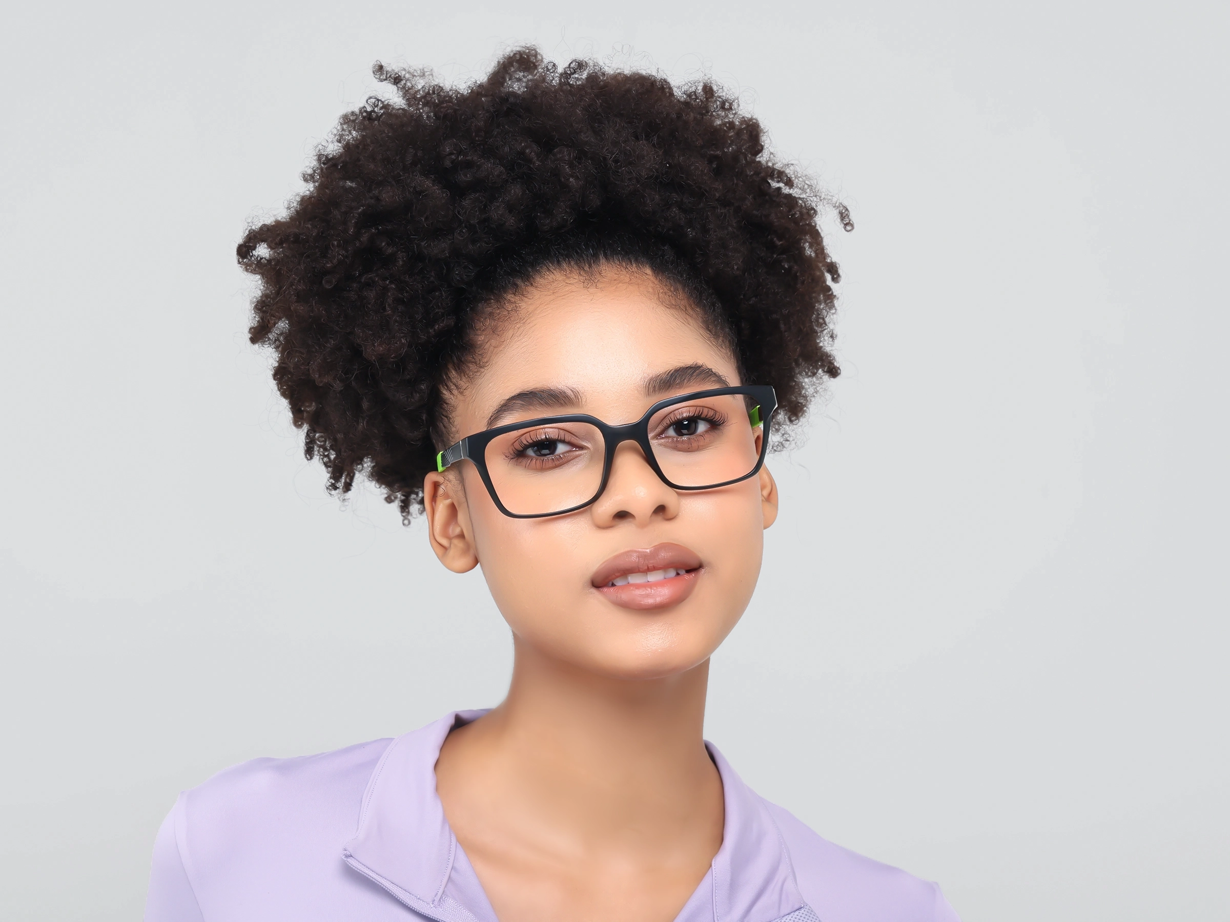 Black & Green Square Athletic Eyeglasses-11