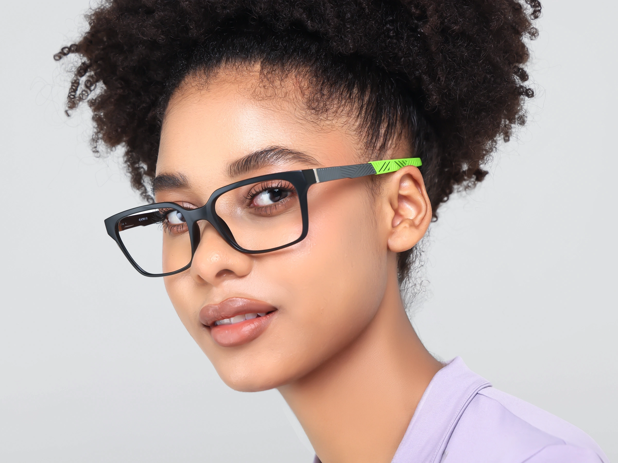 Black & Green Square Athletic Eyeglasses-13