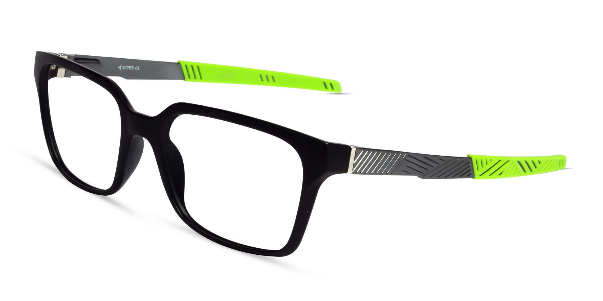 Black & Green Square Athletic Eyeglasses-3
