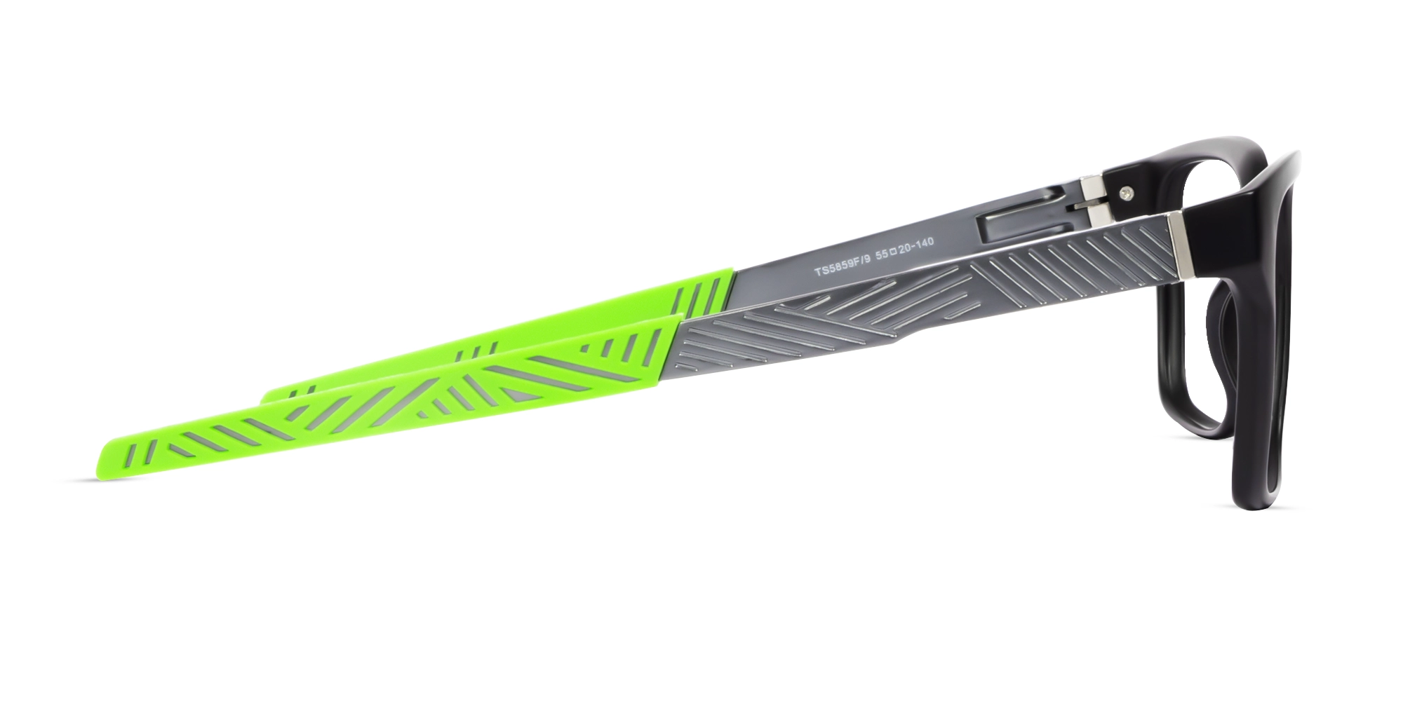 Black & Green Square Athletic Eyeglasses-4