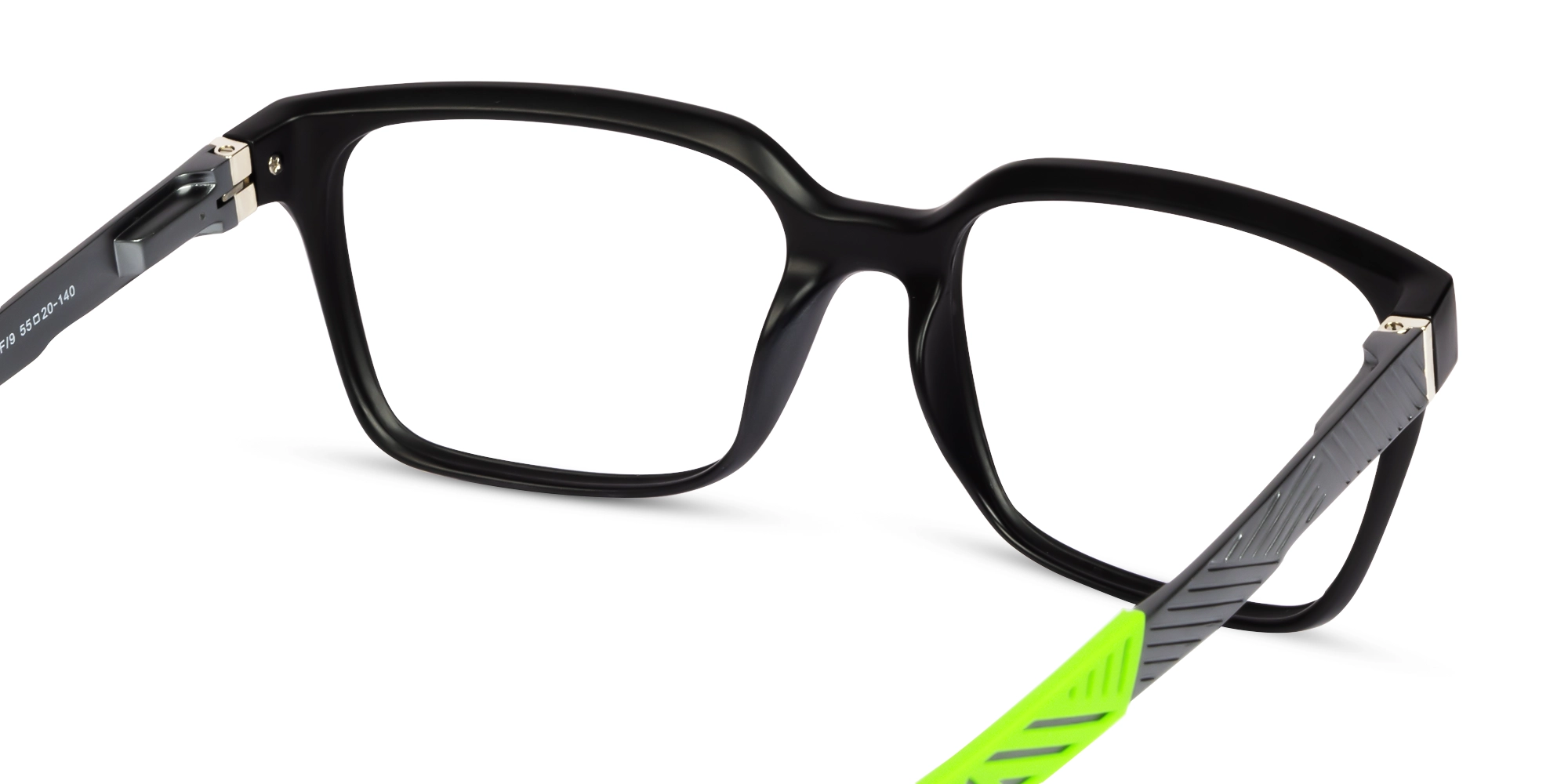 Black & Green Square Athletic Eyeglasses-5