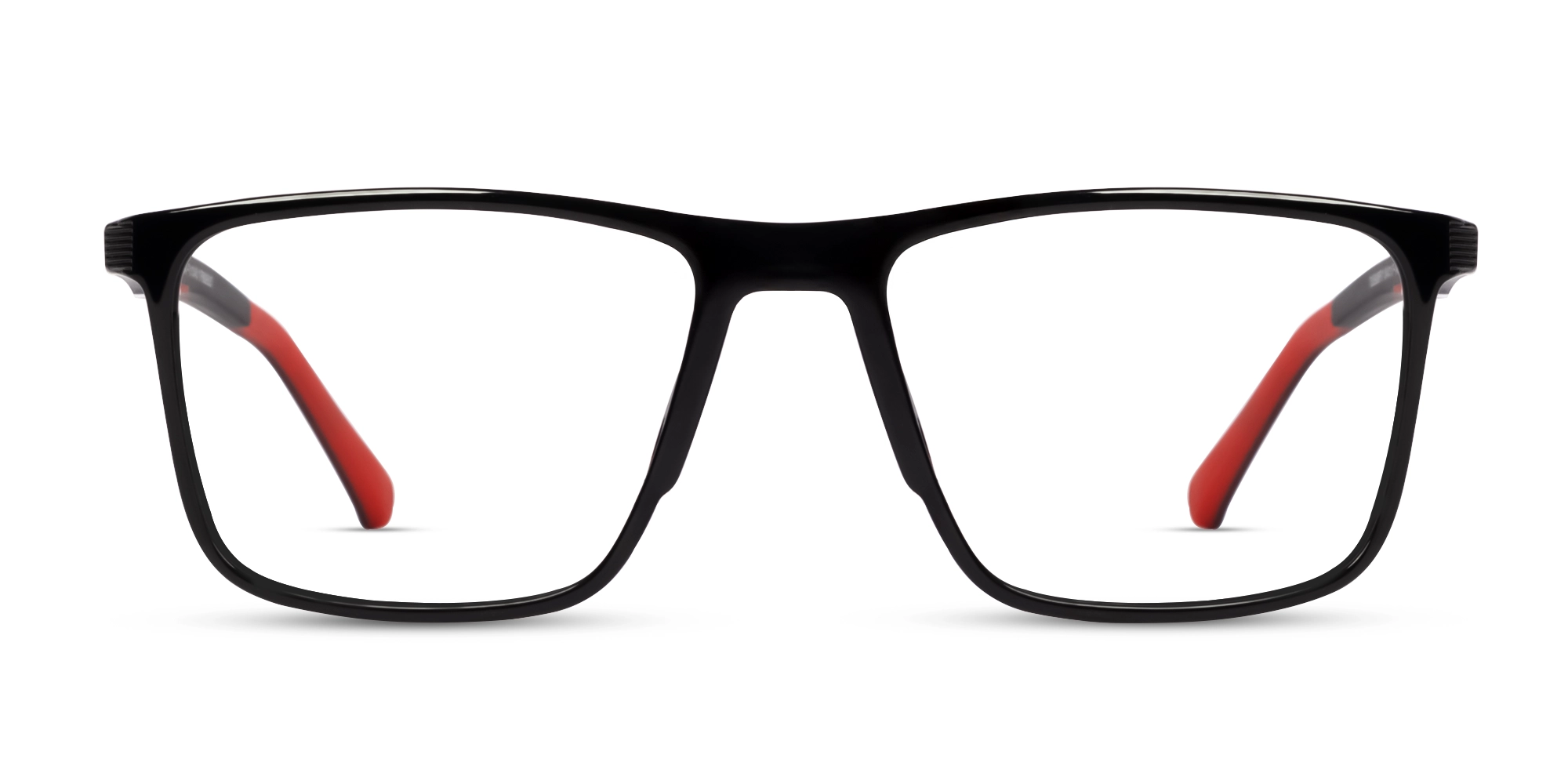 Black & Red Sports Square Fullrim Glasses-1