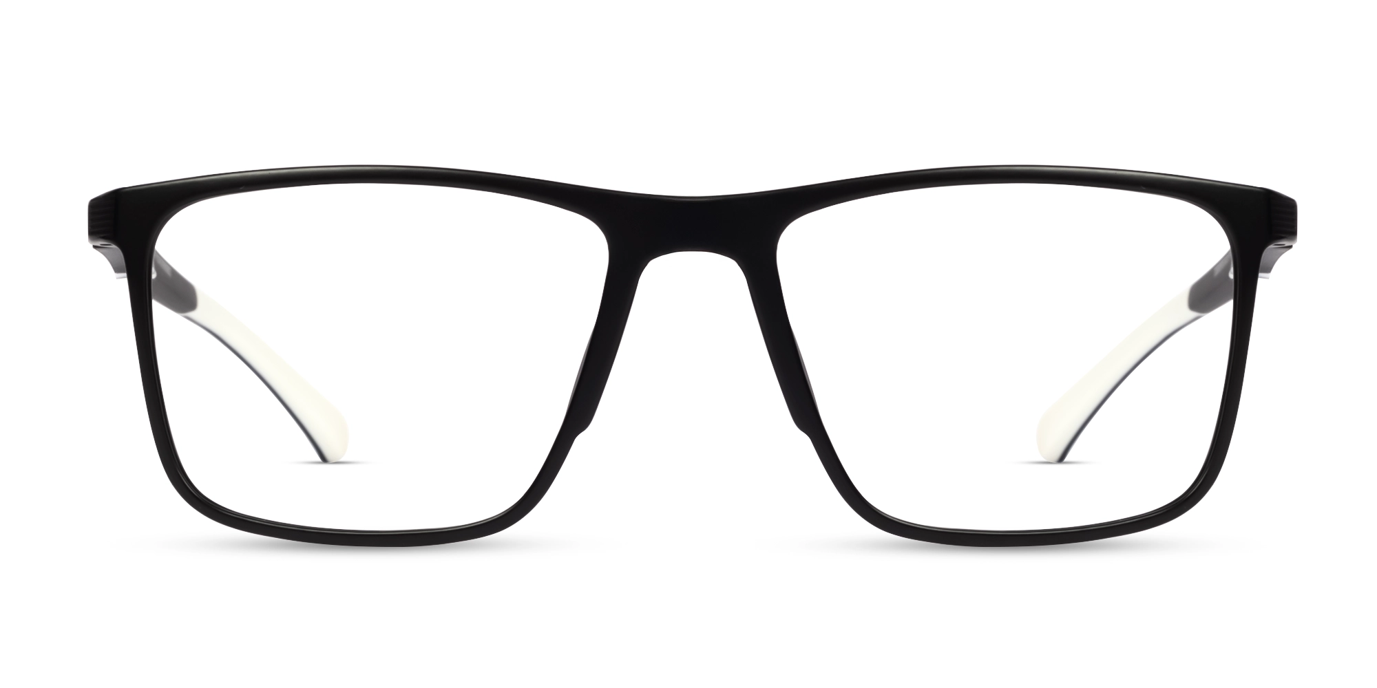 Black & White Sports Square Fullrim Glasses-1