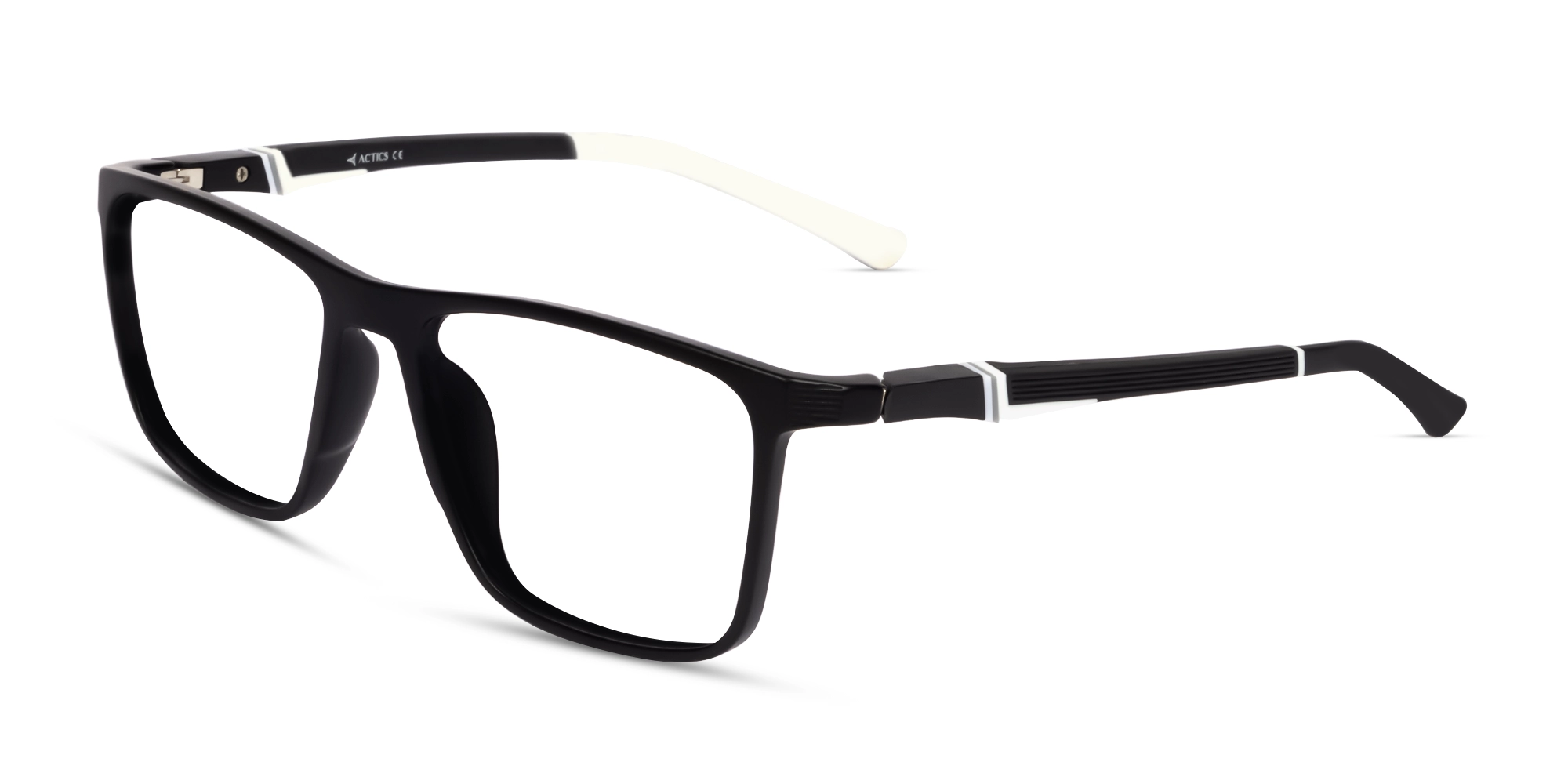 Black & White Sports Square Fullrim Glasses-3