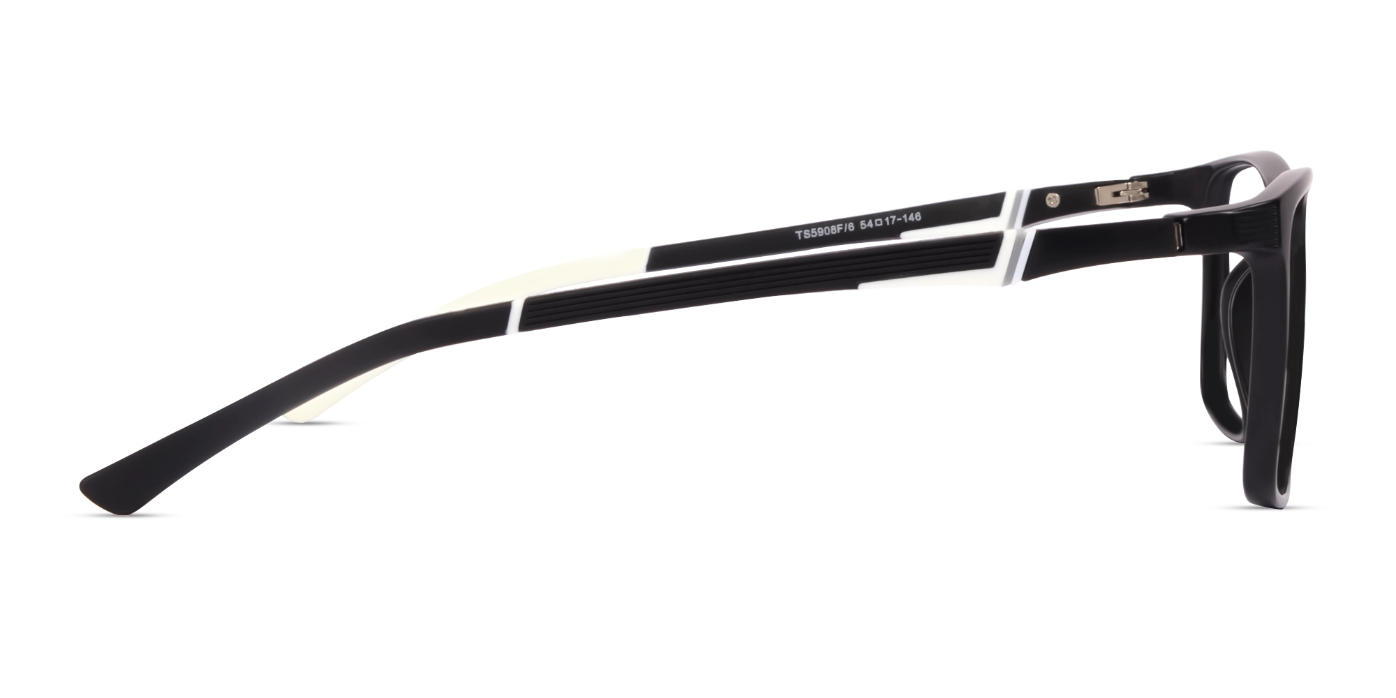 Black & White Sports Square Fullrim Glasses-4