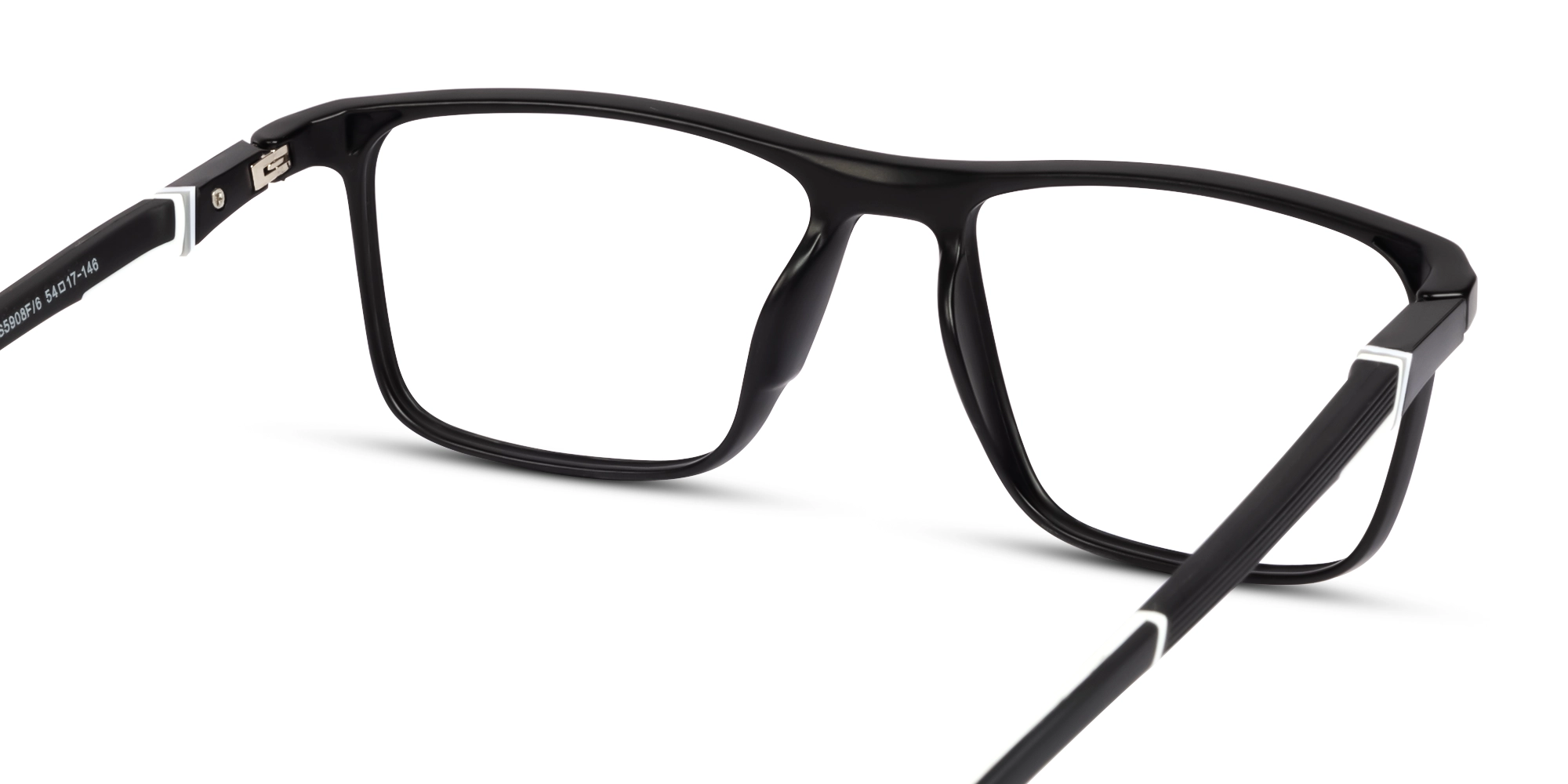 Black & White Sports Square Fullrim Glasses-5