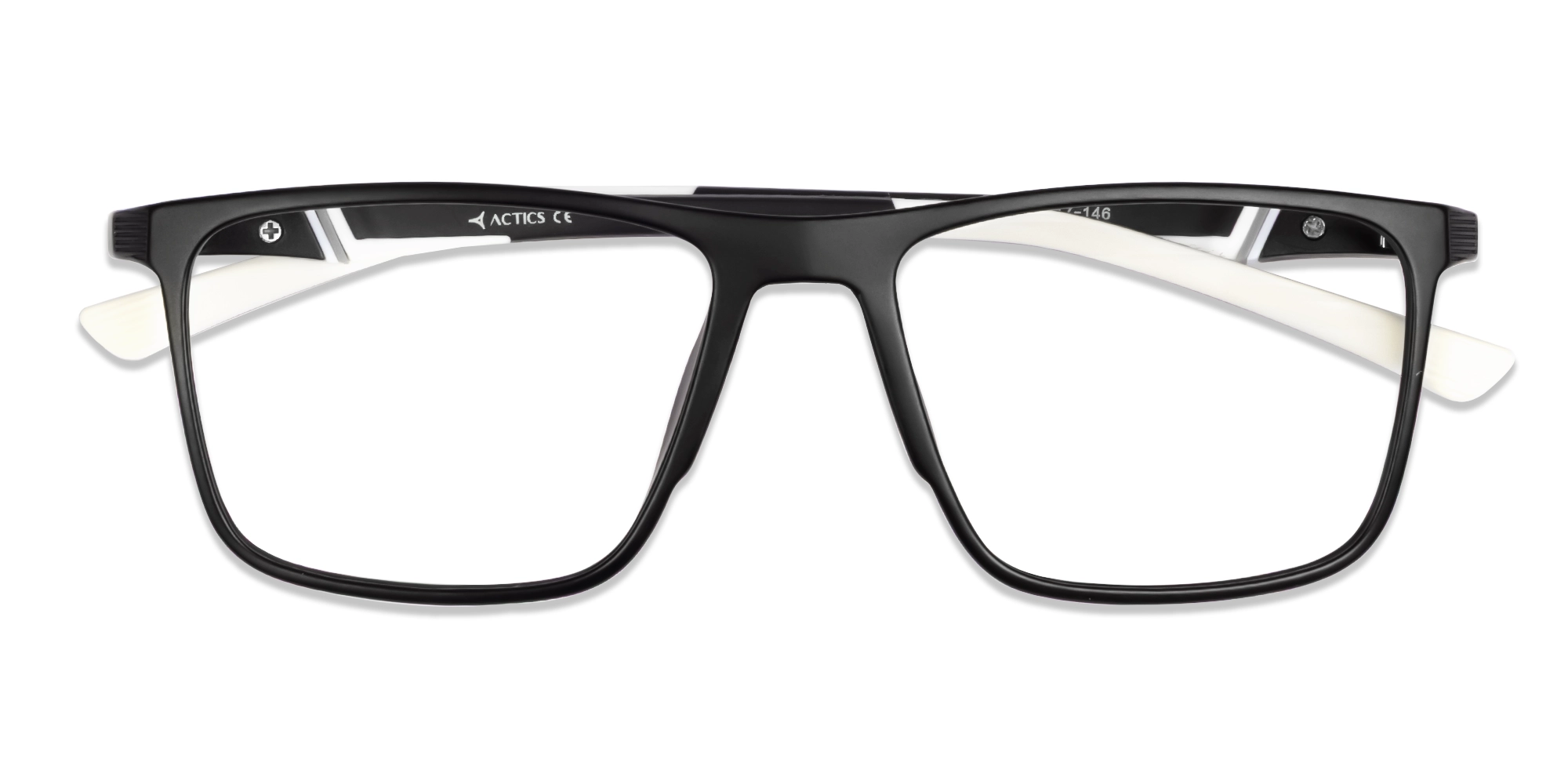Black & White Sports Square Fullrim Glasses-6