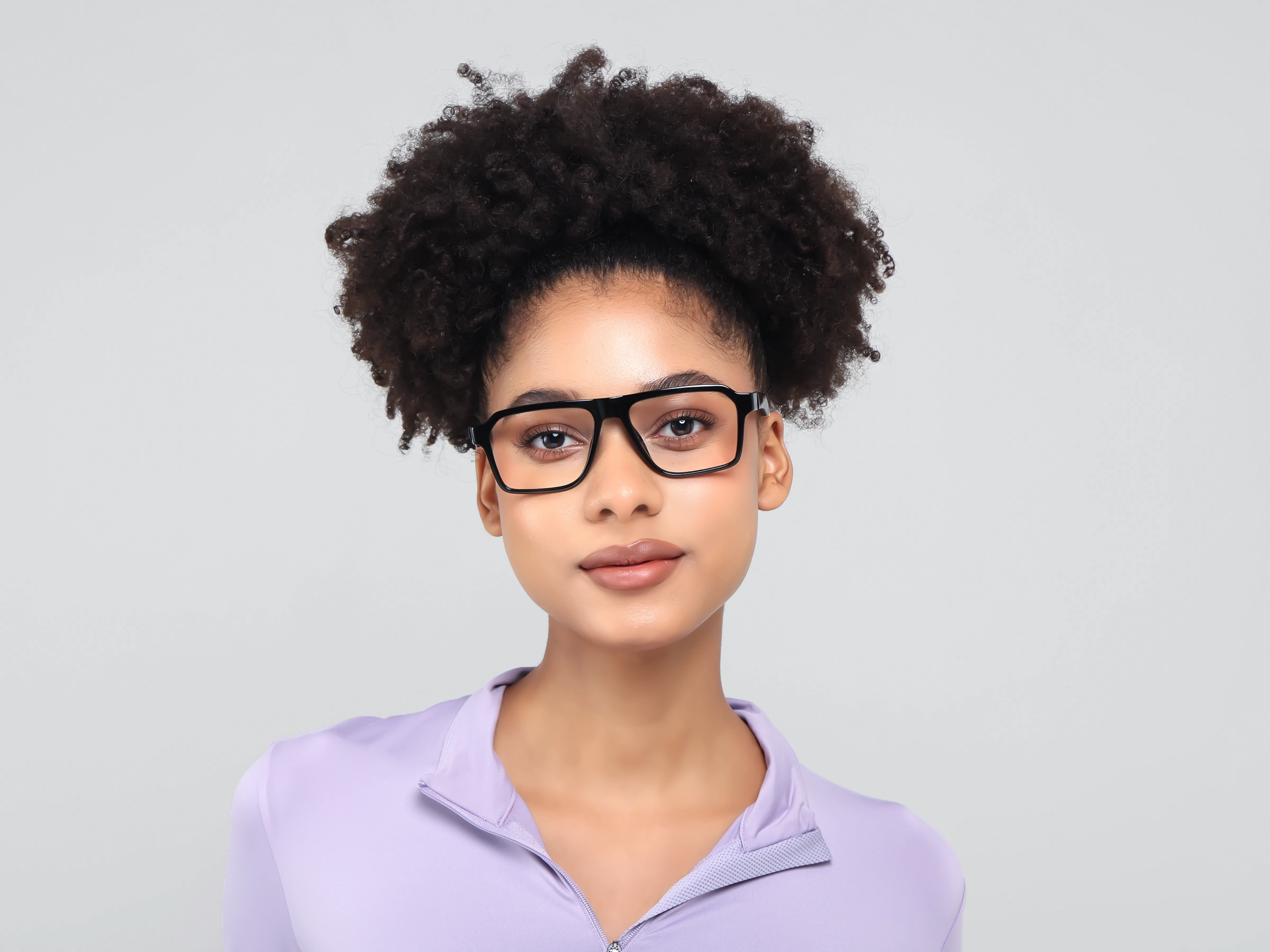 Black & White Flattop Square Sports Glasses-11