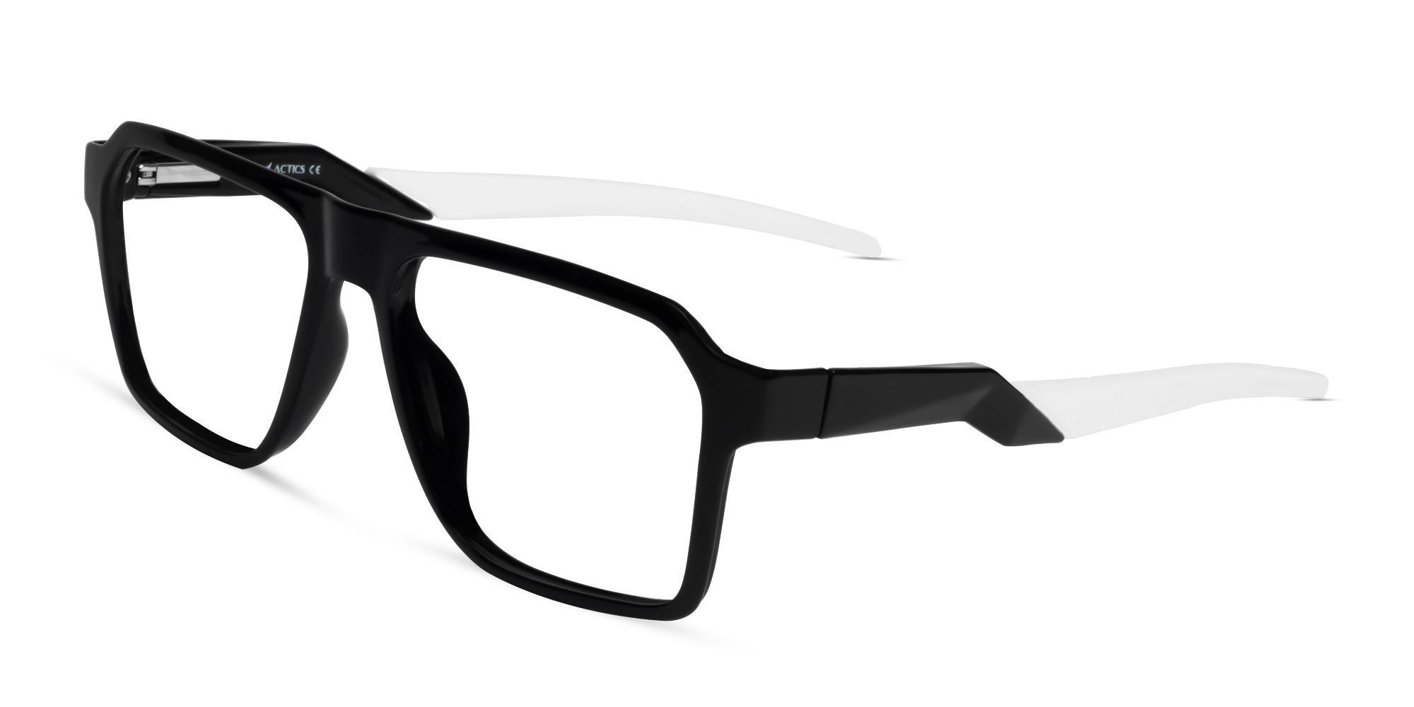 Black & White Flattop Square Sports Glasses-3