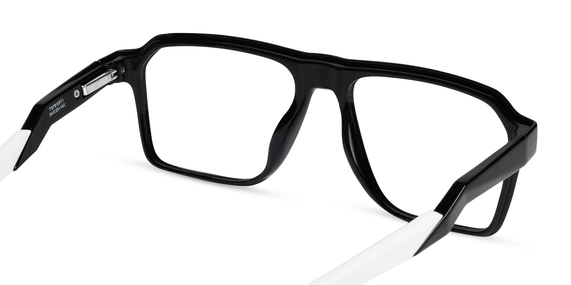 Black & White Flattop Square Sports Glasses-5