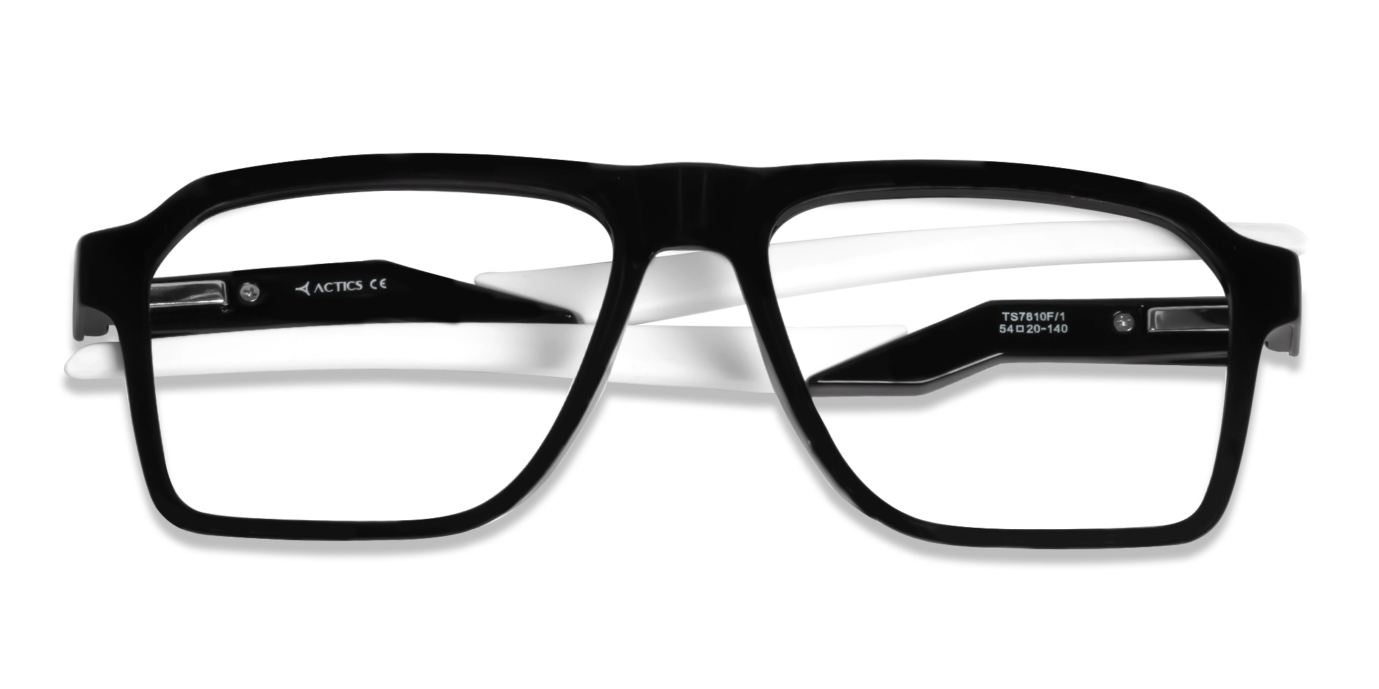 Black & White Flattop Square Sports Glasses-6