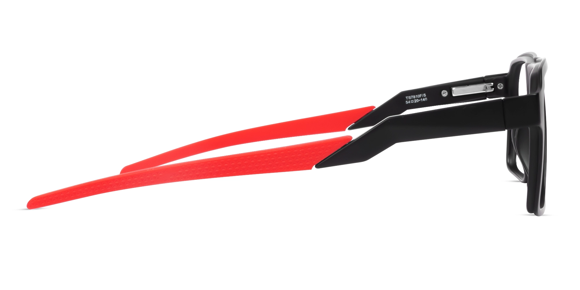 Black & Red Flattop Square Sports Glasses-4