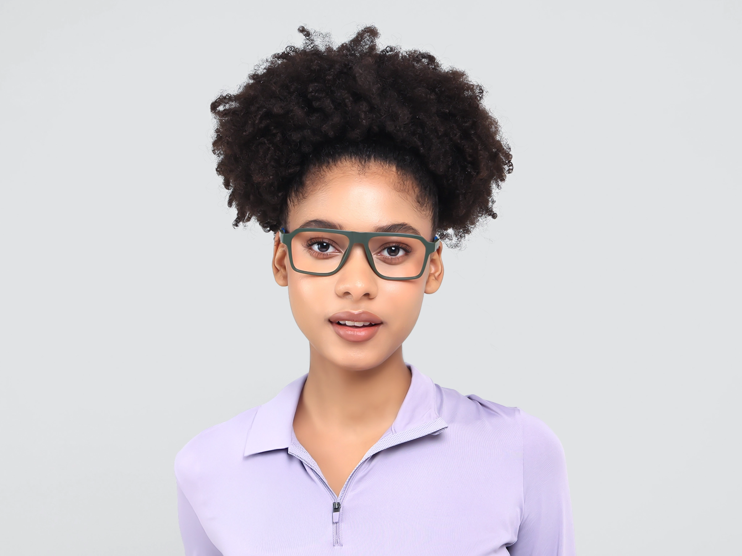Hunter Green Flattop Square Sports Glasses-11