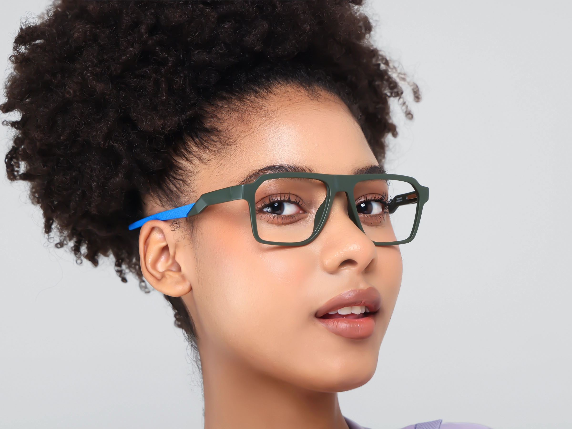 Hunter Green Flattop Square Sports Glasses-12