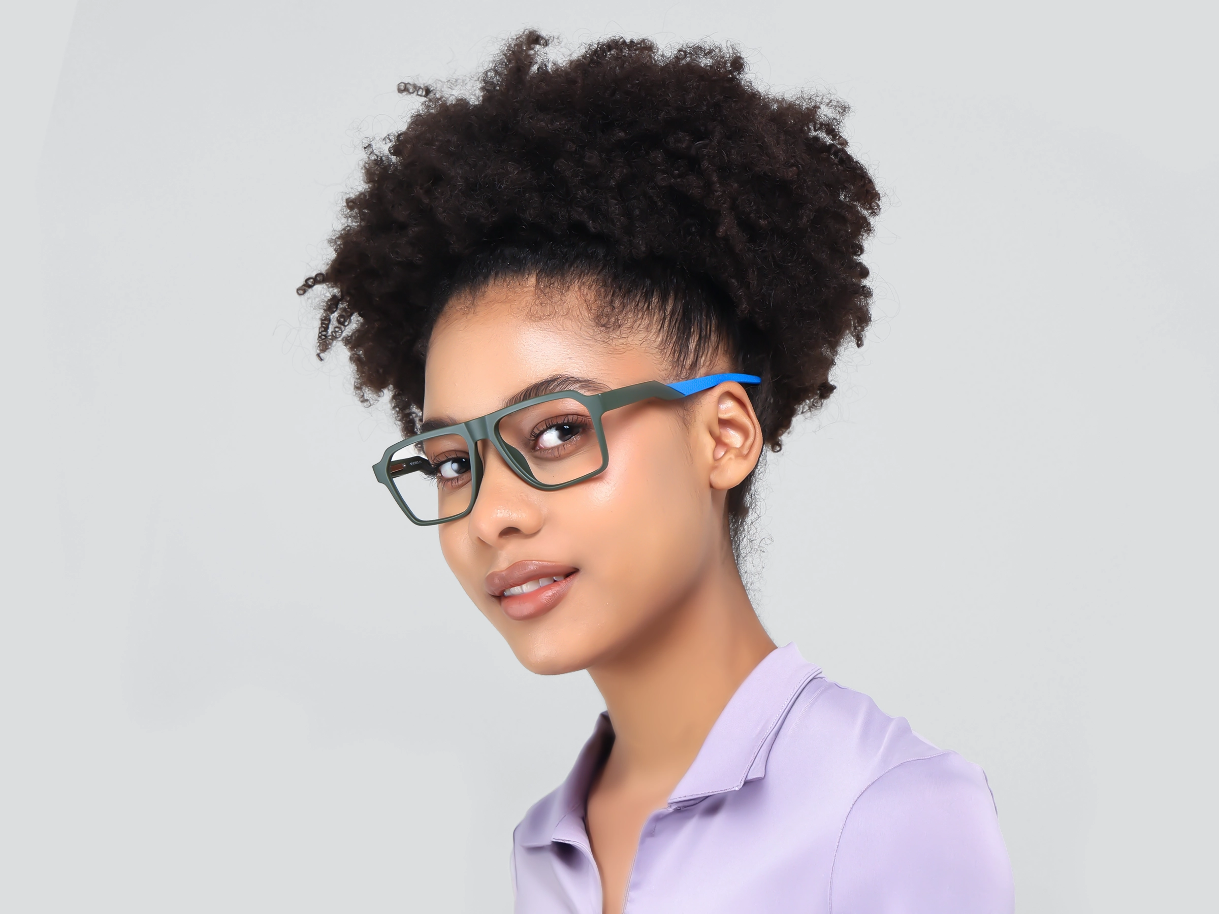 Hunter Green Flattop Square Sports Glasses-13