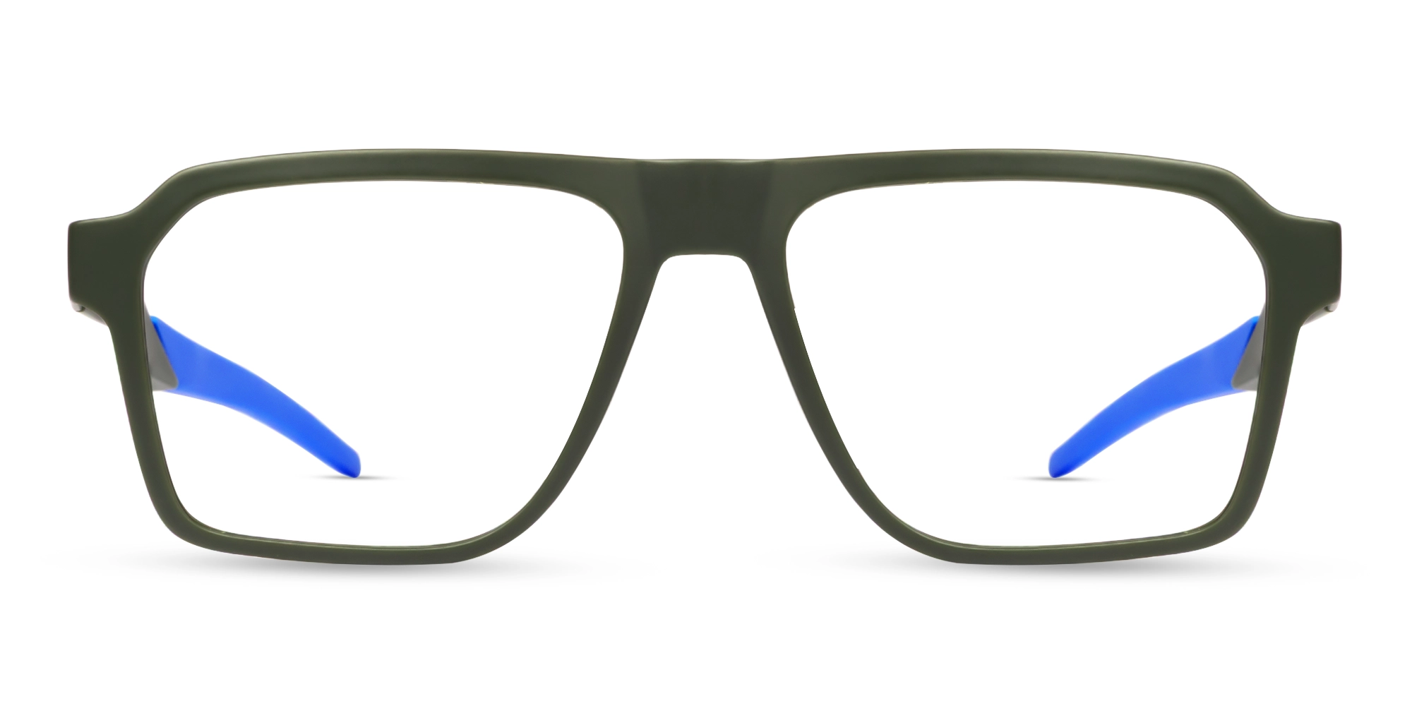 Hunter Green Flattop Square Sports Glasses-1