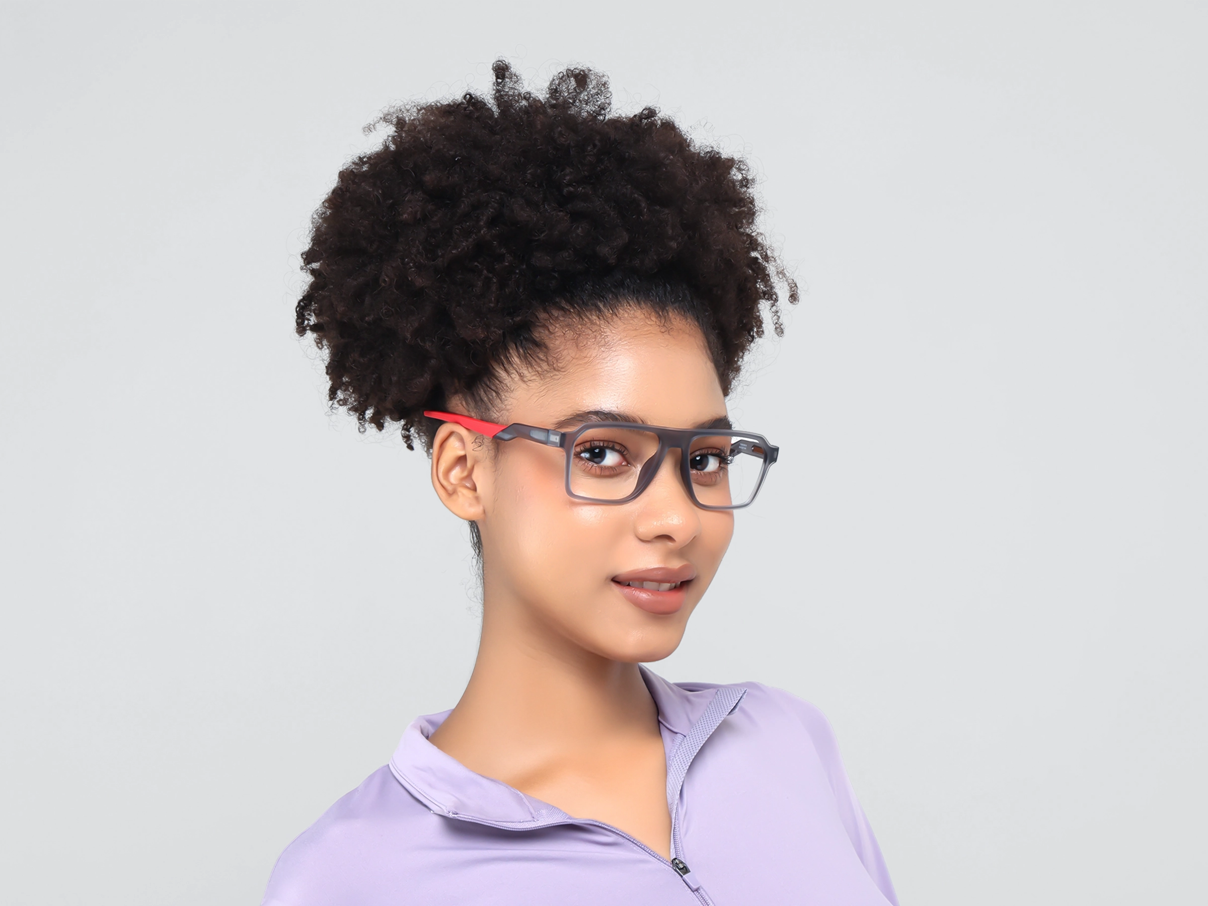Translucent Grey Flattop Square Sports Glasses-11