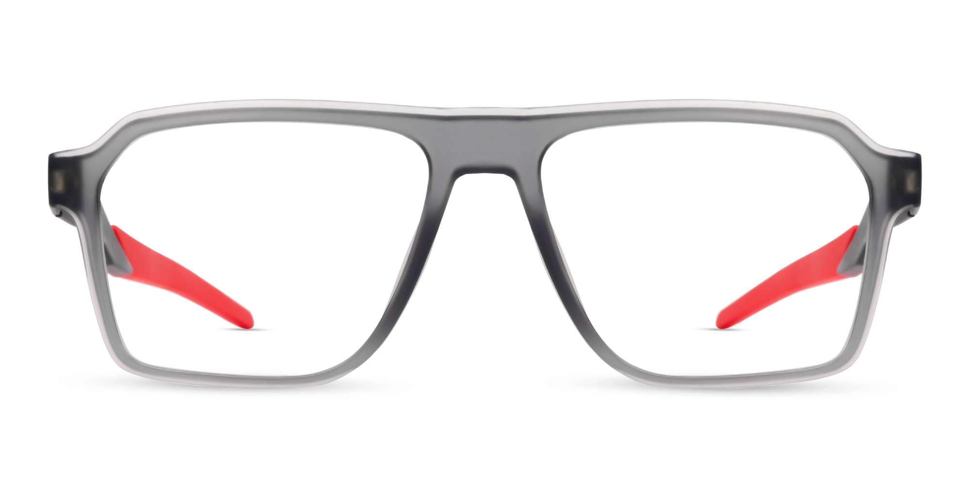 Translucent Grey Flattop Square Sports Glasses-1