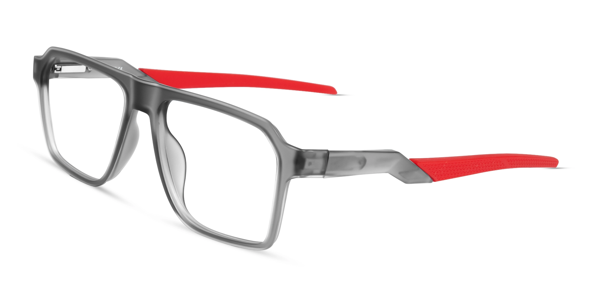Translucent Grey Flattop Square Sports Glasses-3