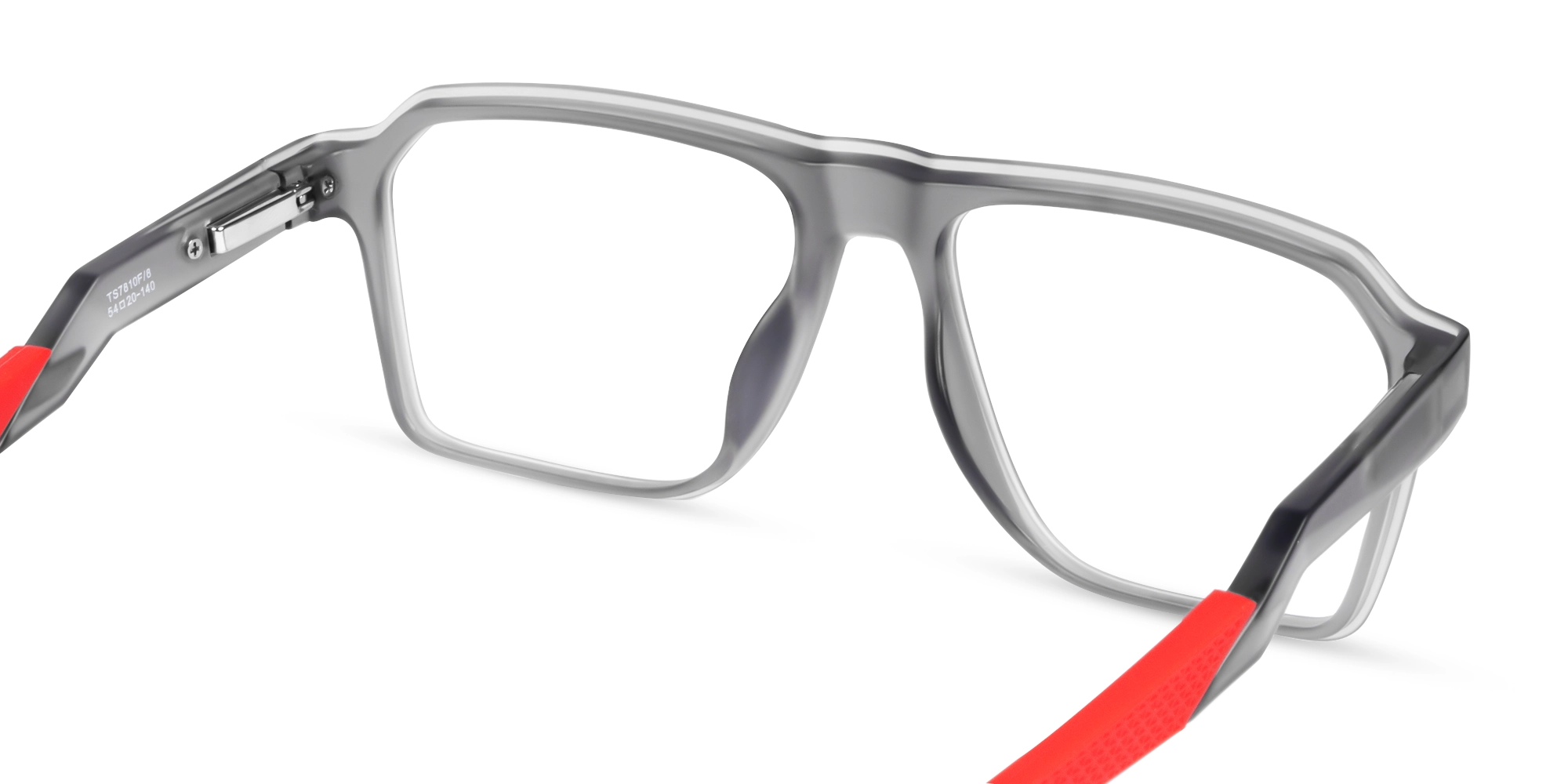 Translucent Grey Flattop Square Sports Glasses-5