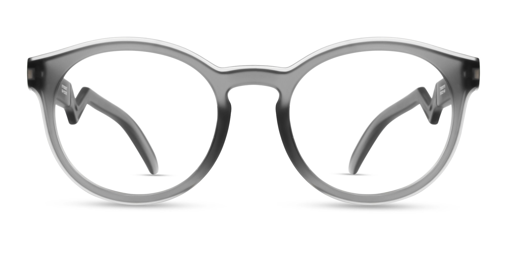 Translucent Grey Round Sports Eyeglasses-1