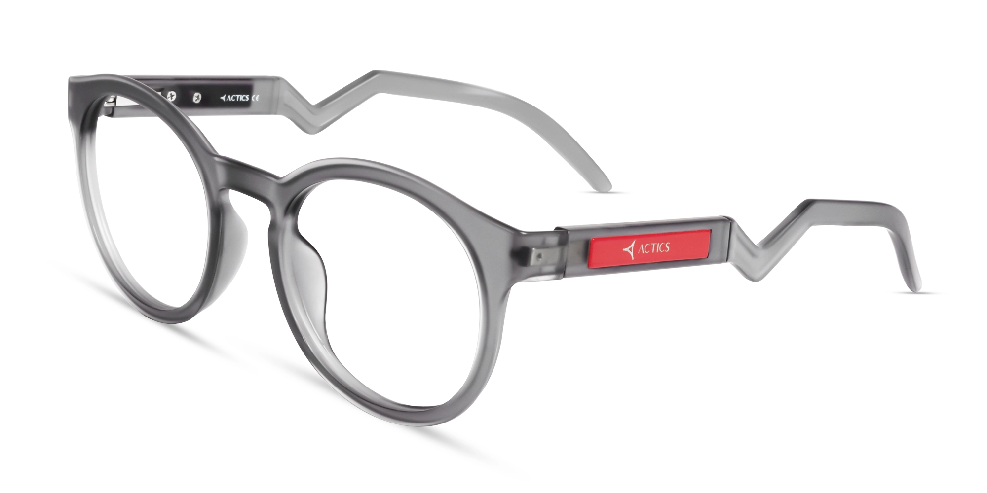 Translucent Grey Round Sports Eyeglasses-3