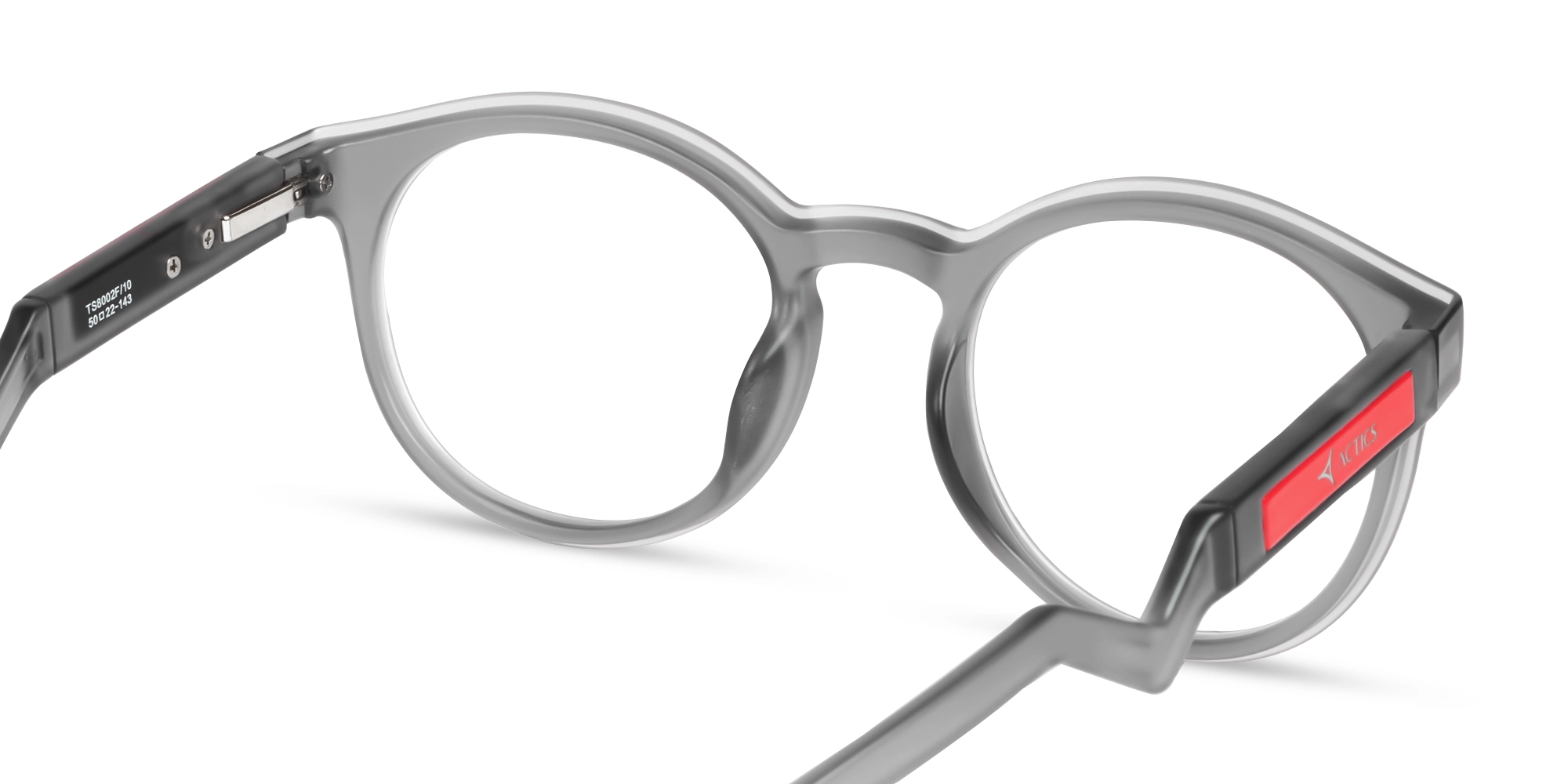 Translucent Grey Round Sports Eyeglasses-5
