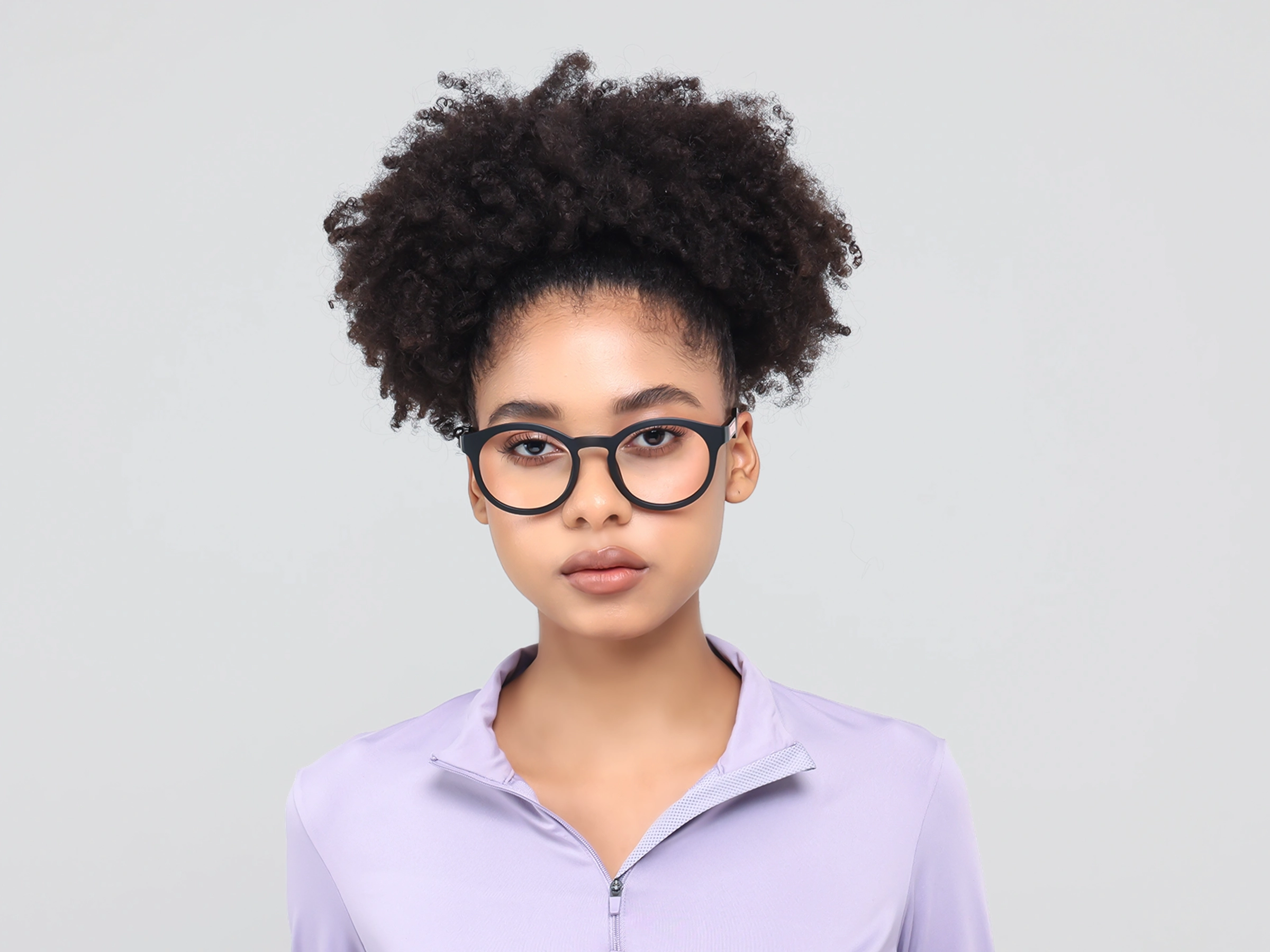 Large Black Sports Round Fullrim Glasses-11