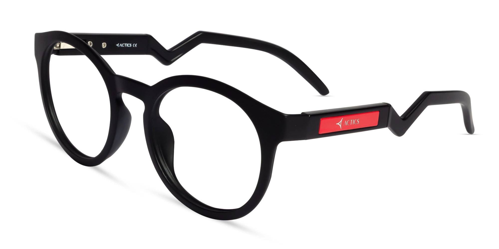 Large Black Sports Round Fullrim Glasses-3