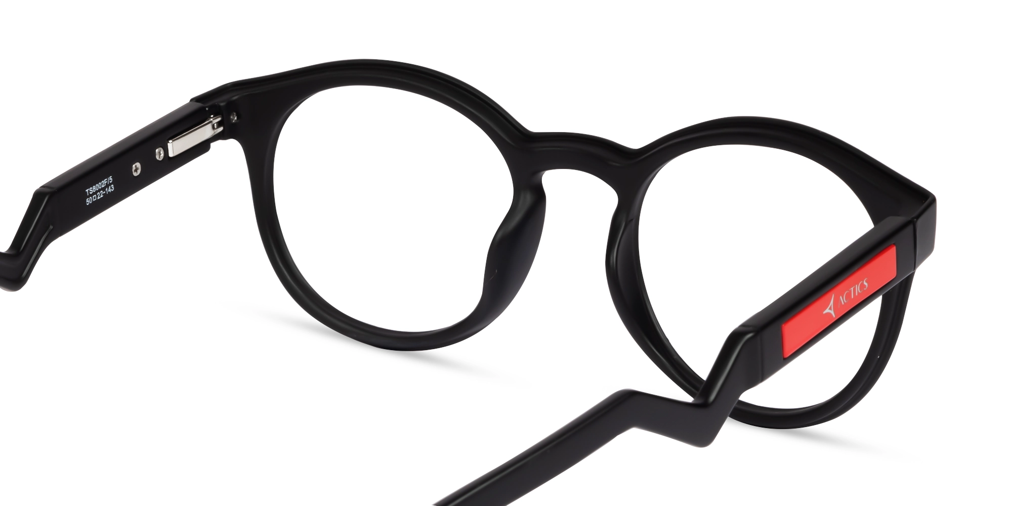 Large Black Sports Round Fullrim Glasses-5