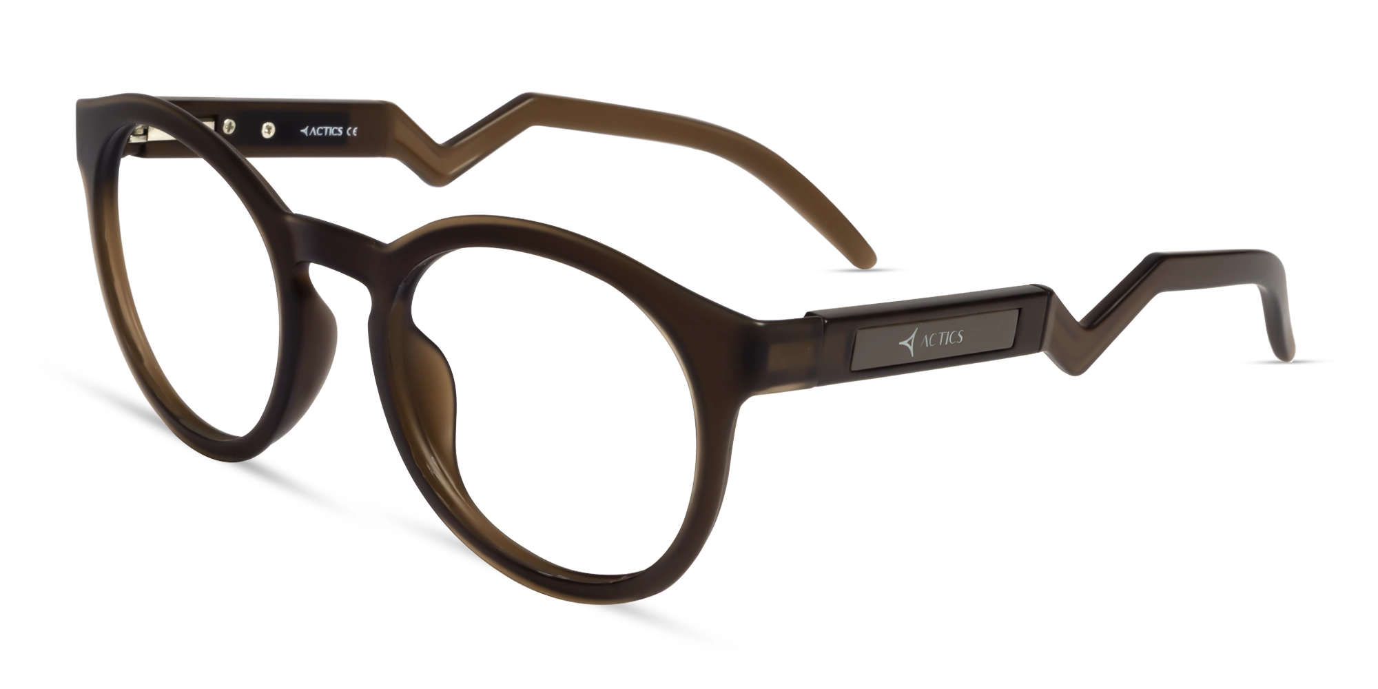 Translucent Brown Round Athletic Eyeglasses-3