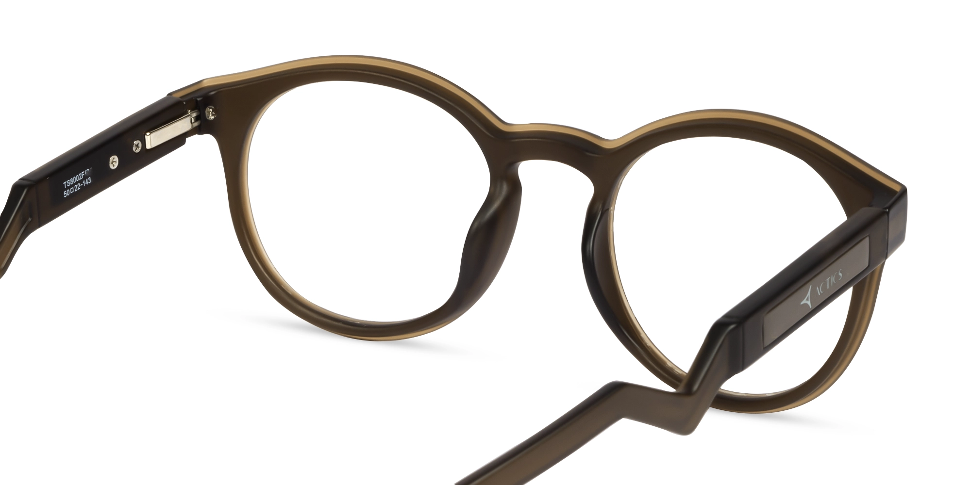 Translucent Brown Round Athletic Eyeglasses-5