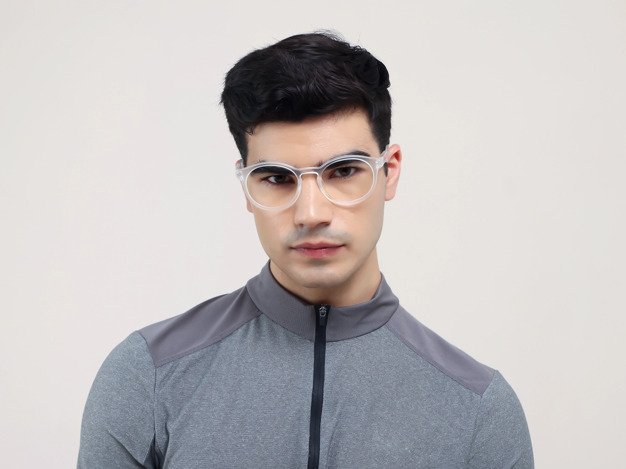 Dove White Round Sports Eyeglasses-1