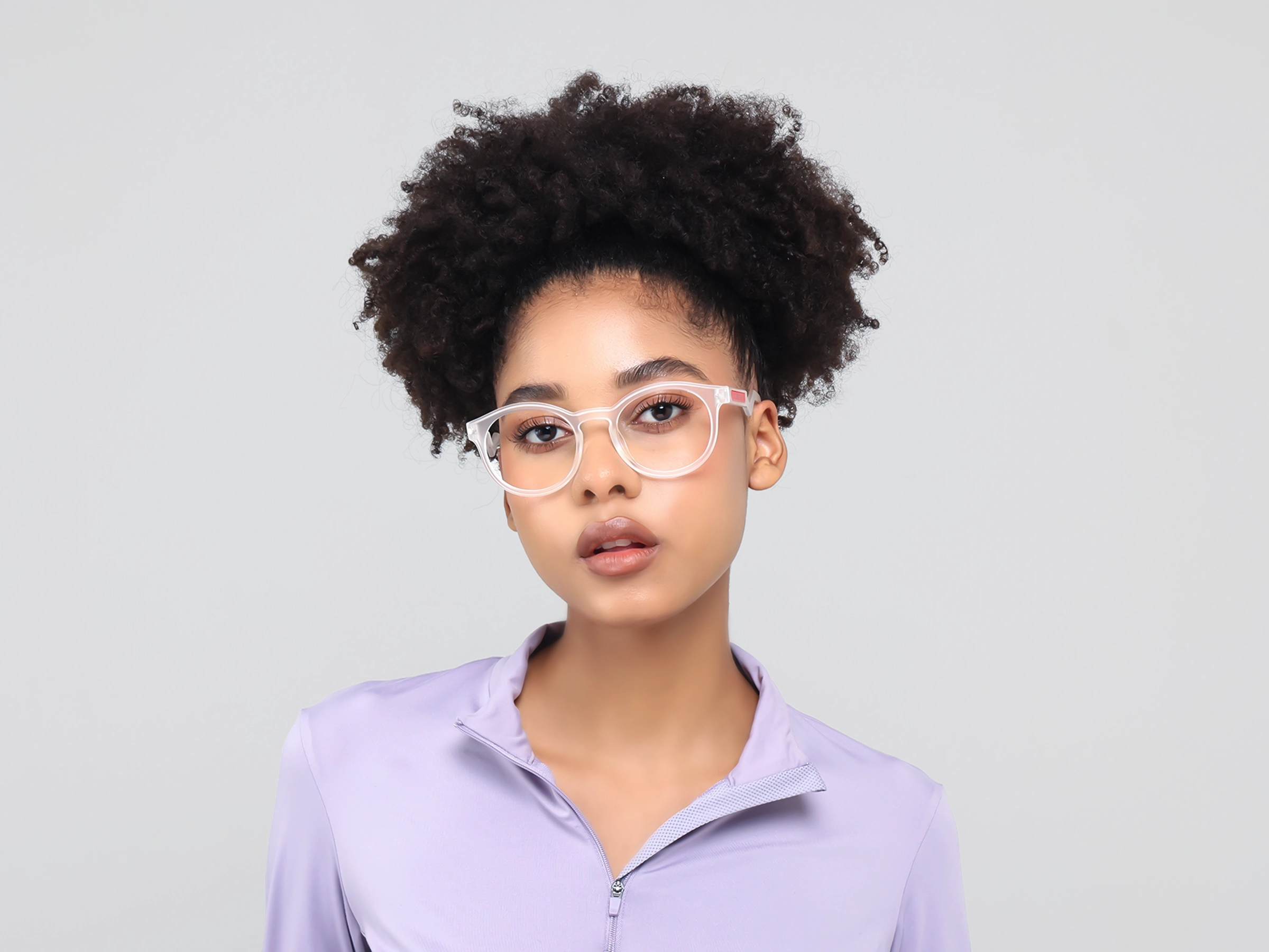 Dove White Round Sports Eyeglasses-11