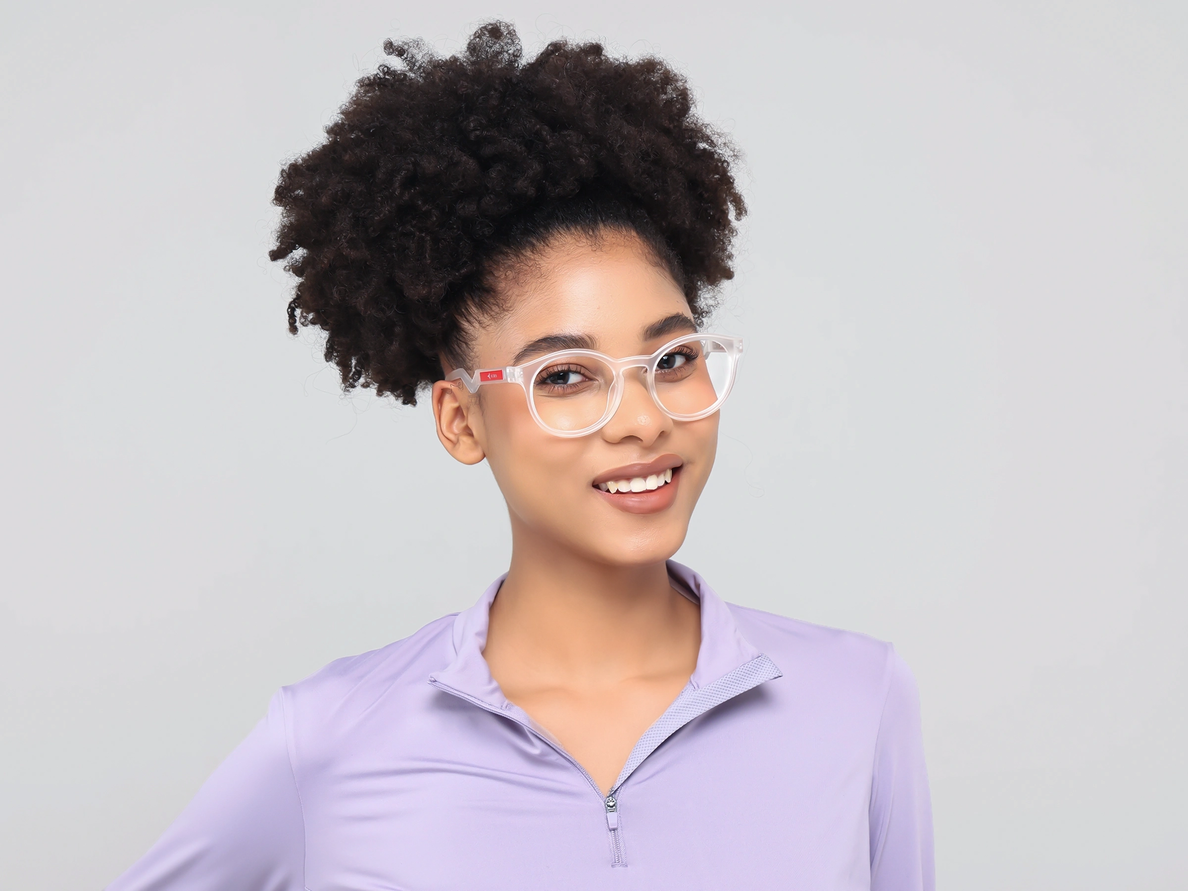 Dove White Round Sports Eyeglasses-12
