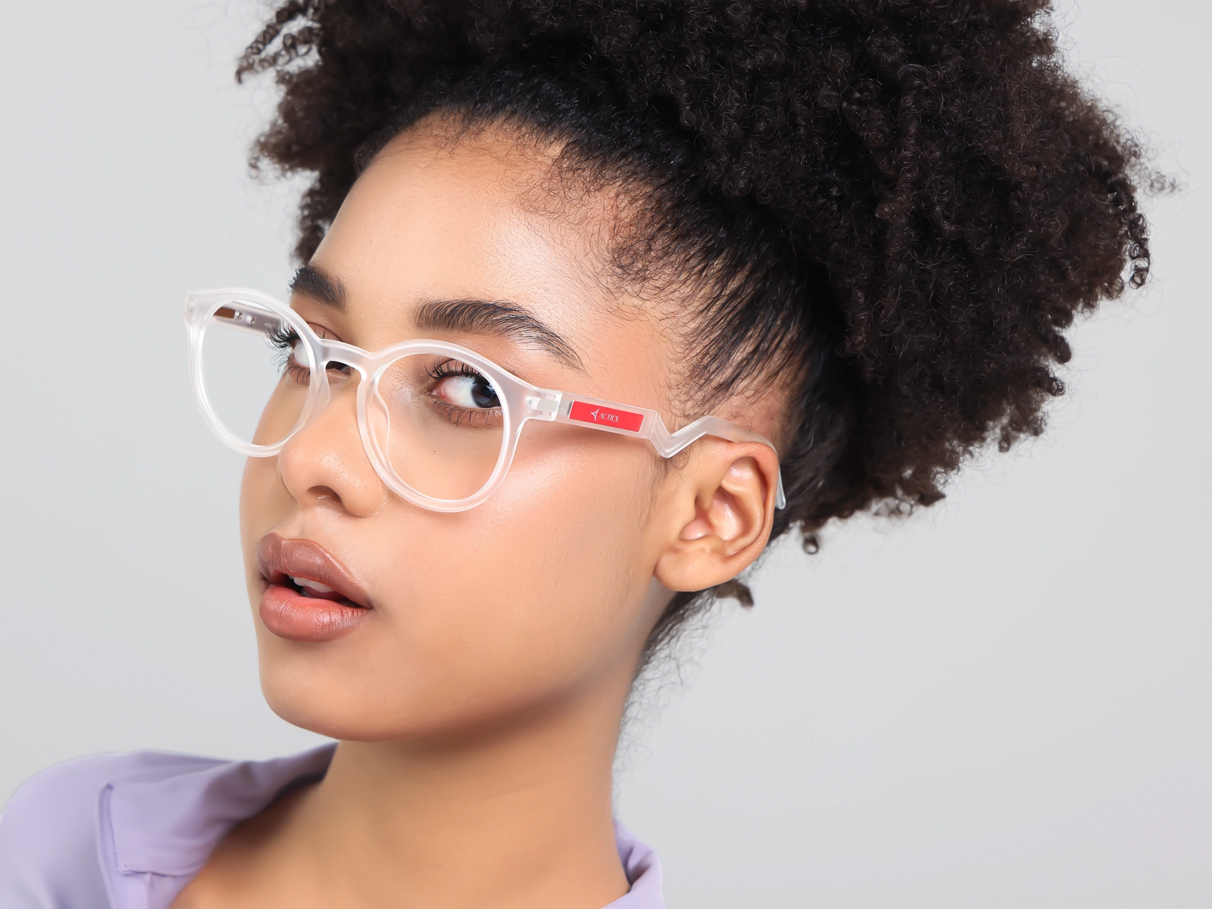 Dove White Round Sports Eyeglasses-13