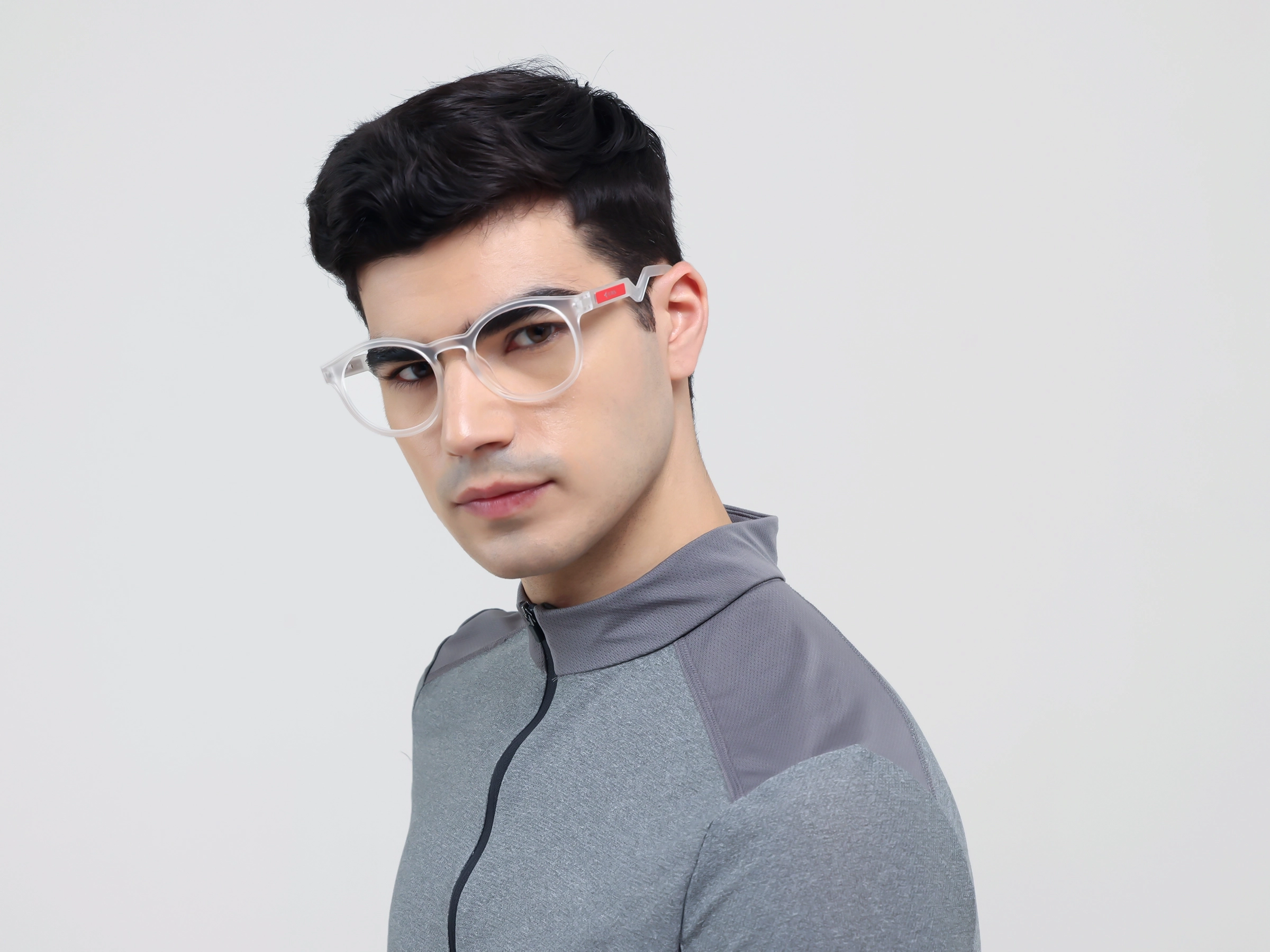 Dove White Round Sports Eyeglasses-3