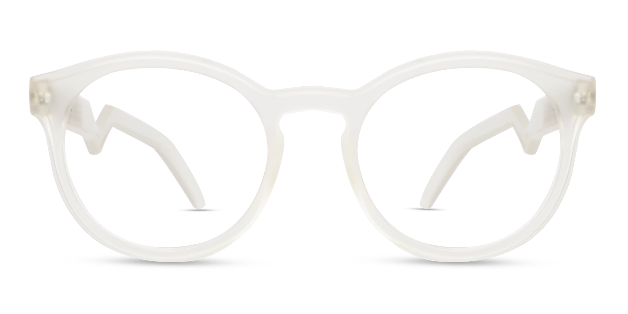 Dove White Round Sports Eyeglasses-1