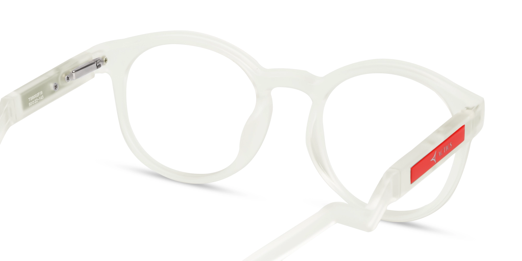 Dove White Round Sports Eyeglasses-5