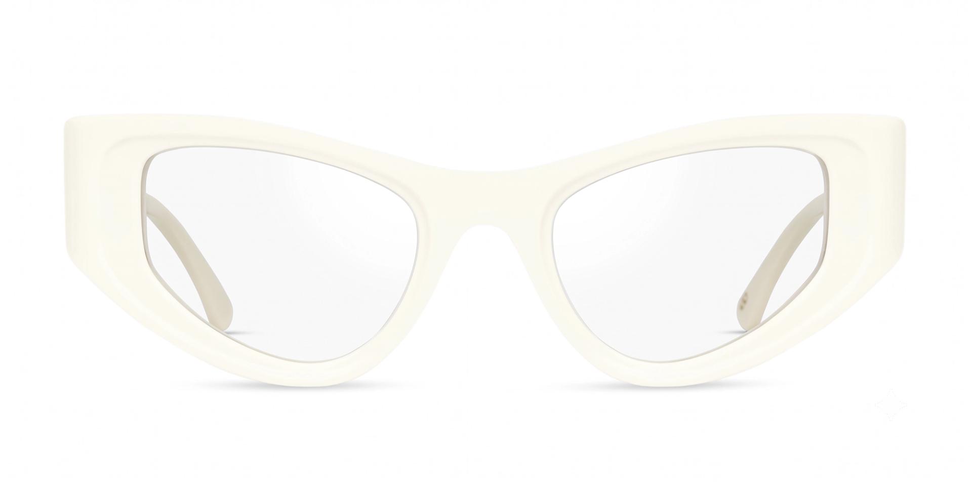 White Oversized Cat-eye Glasses For Women-1