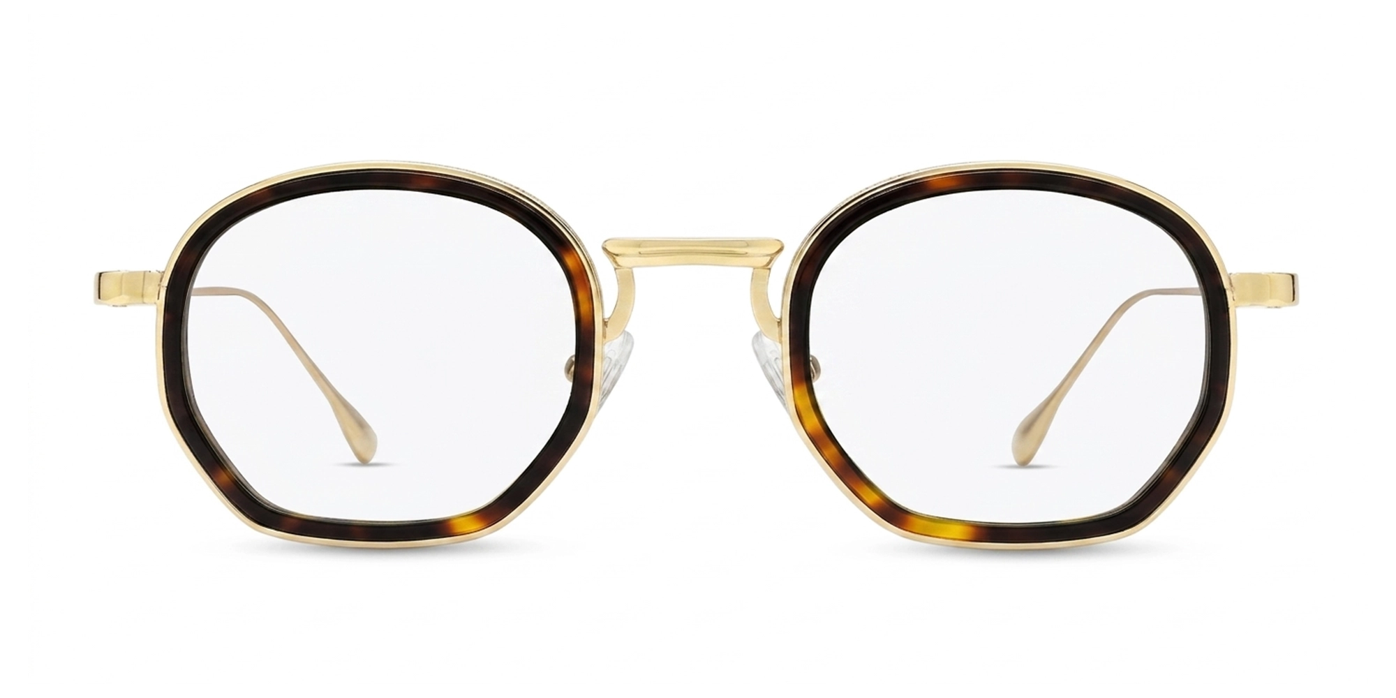Gold & Green Geometric Keyhole Bridge Glasses-1 Gold & Green Geometric Keyhole Bridge Glasses-1