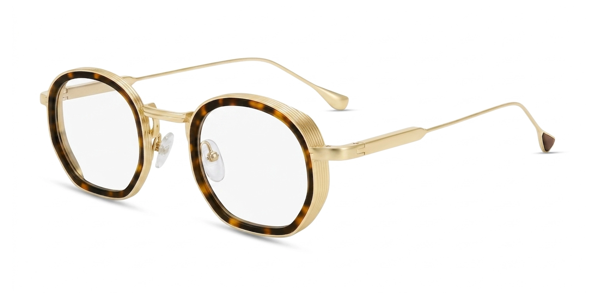 Gold & Green Geometric Keyhole Bridge Glasses-3 Gold & Green Geometric Keyhole Bridge Glasses-3